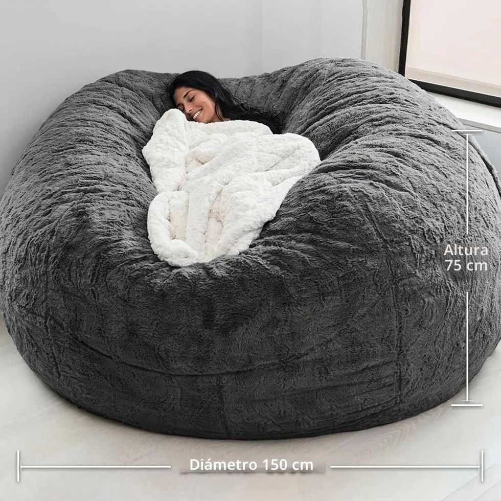 Leepesx Página de inicio Esponja Cama Puf Funda Protectora Dormitorio Balcón Sofá Grande Redonda Suave Sin Rellenos