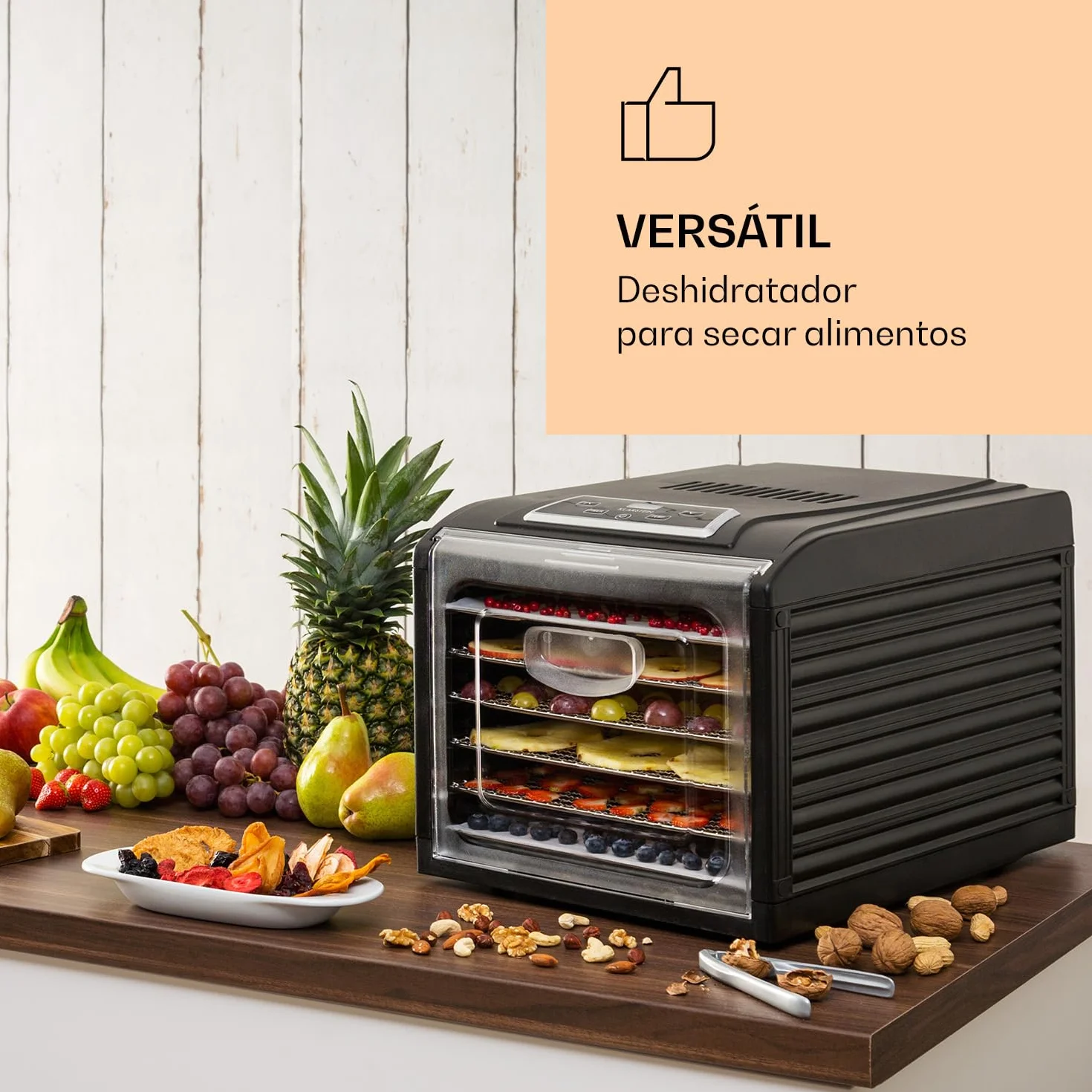 Klarstein Fruit Jerky Plus Deshidratador de alimentos 500W 35-70°C 6 rejillas Negro