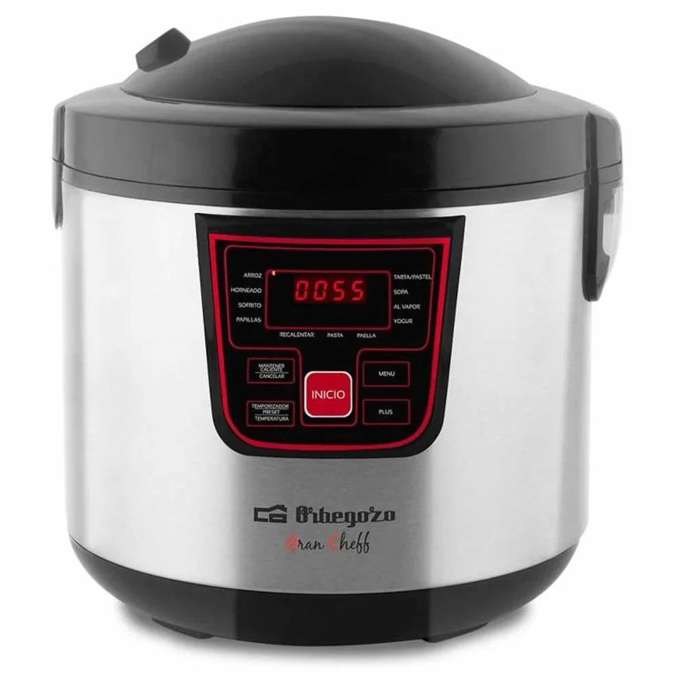 Orbegozo MCP 6000 - Máquina de cocinar programable, 11 programas, pantalla LCD, 5 L de capacidad, temporizador, recetario, 8436044539749