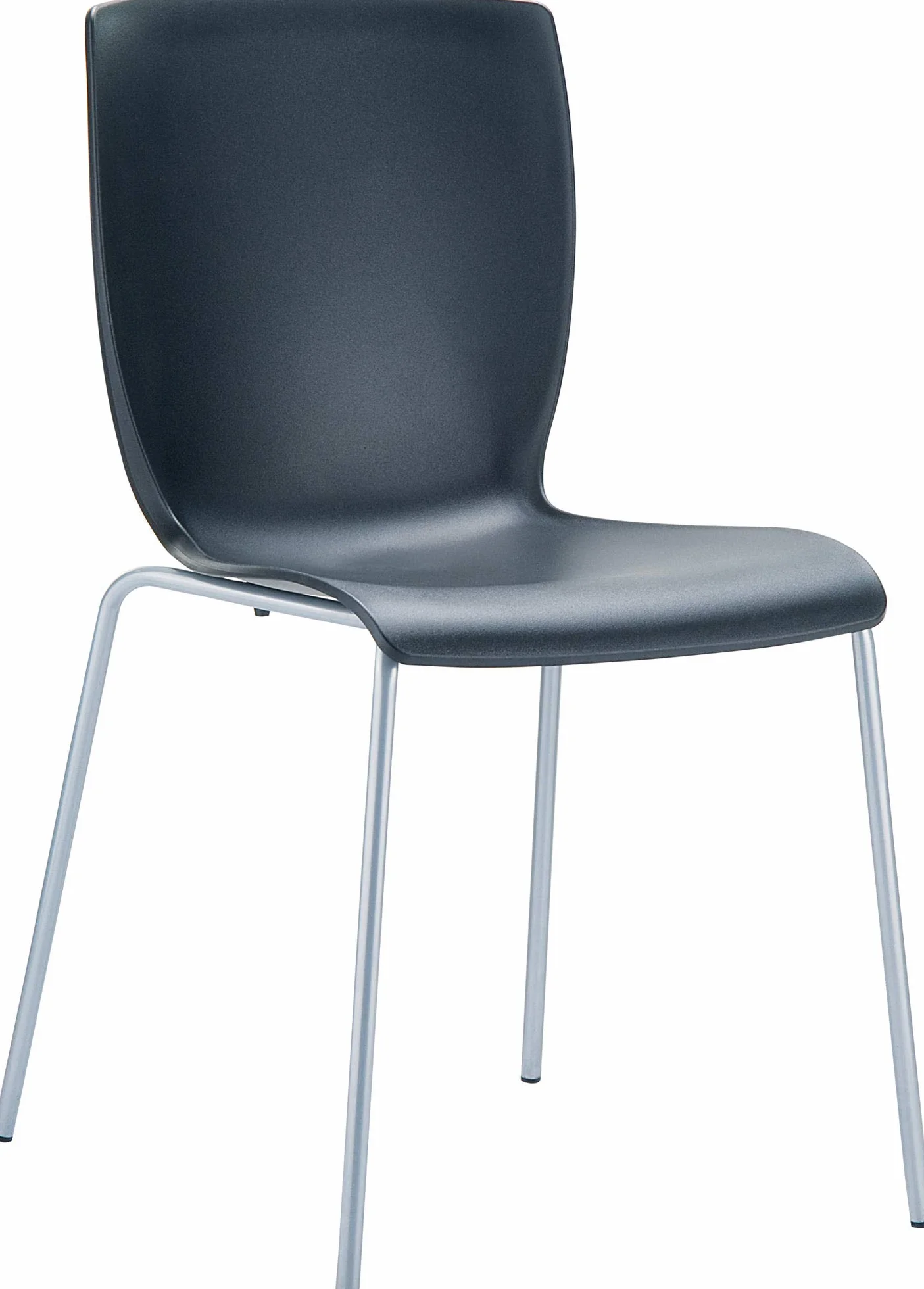 CLP Set De 2 Sillas Apilables Mio De Plástico I Sillas para Eventos Impermeables con Base De Aluminio & Respaldo, Color:Negro