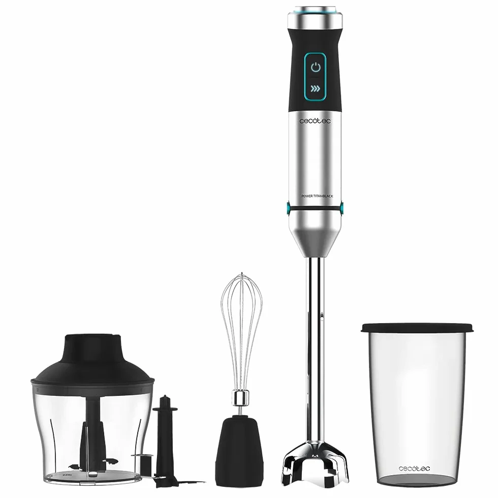 Cecotec Batidora de mano Power TitanBlack 1500 XL Cream&Crush 1500 W Cuchilla titanio