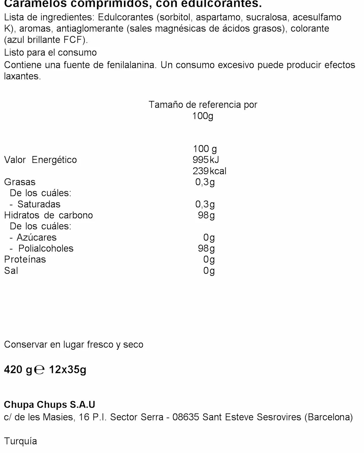 Smint Tin Menta Caramelo Comprimido Sin Azúcar 12 unidades 35 gr 420 gr