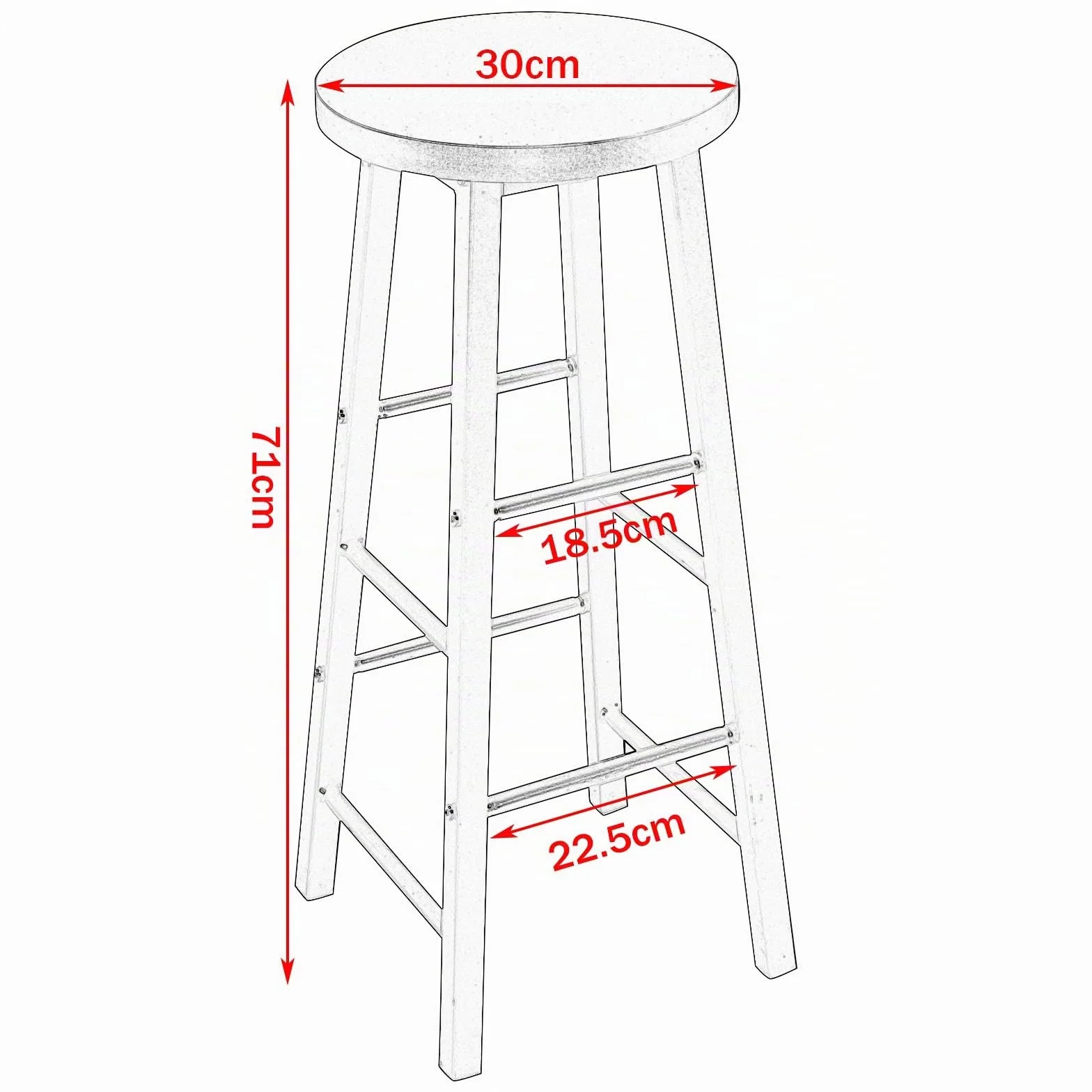 WOLTU Taburete de Bar Silla de Comedor para Cocina Estructura Metal MDF Negro