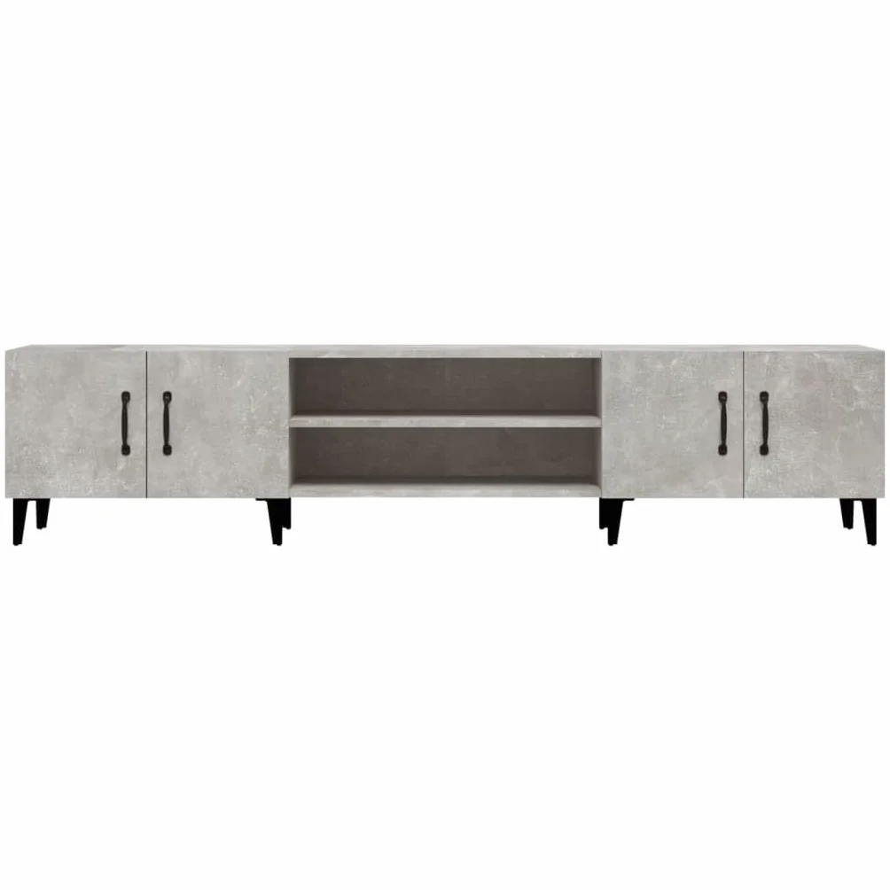 vidaXL Mueble de TV Madera contrachapada Gris hormigón 180x31,5x40 cm, Soporte de TV, Armario Auxiliar, Armario para Equipos de música, Armario de TV