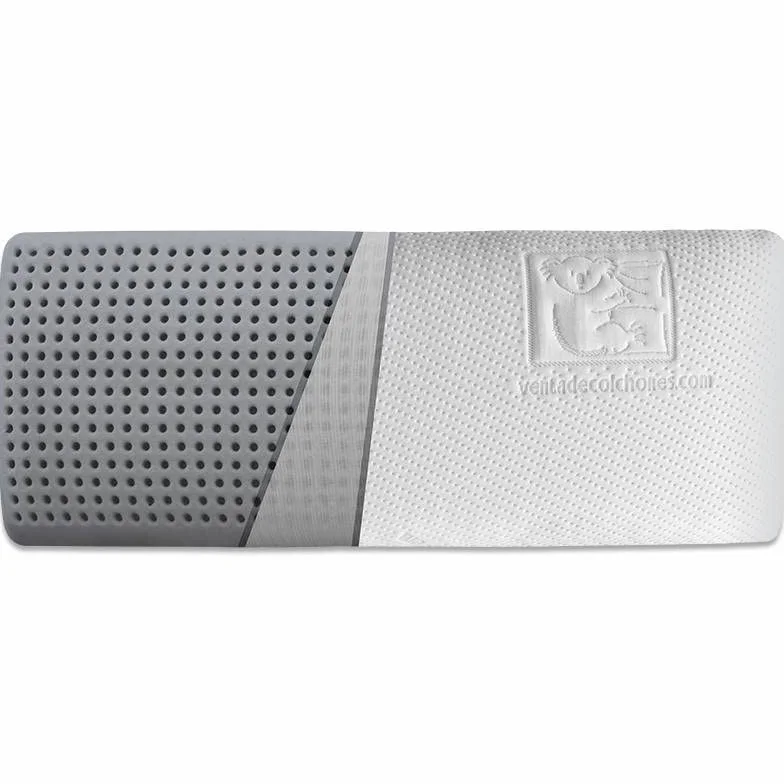 Ventadecolchones - Almohada Viscoelástica de Carbono Perforada - Antiácaros y Antibacterias - Tejido Aloe Vera - 140 cm