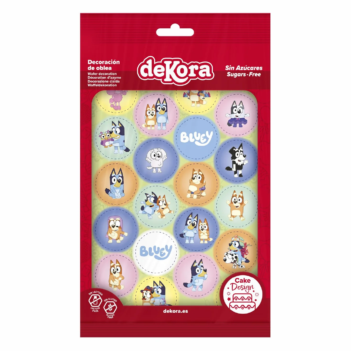 Bluey Dekora Mini Discos de Oblea Comestibles 3,4 cm Pack 20 Unidades Sin Gluten