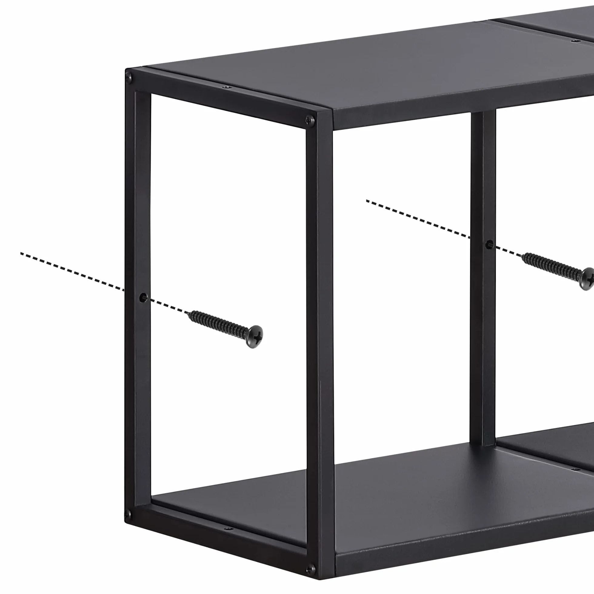 Estantería Pared Nostened Juego de 4 Estantes Cubo Flotantes Acero 28x28x20 cm Negro