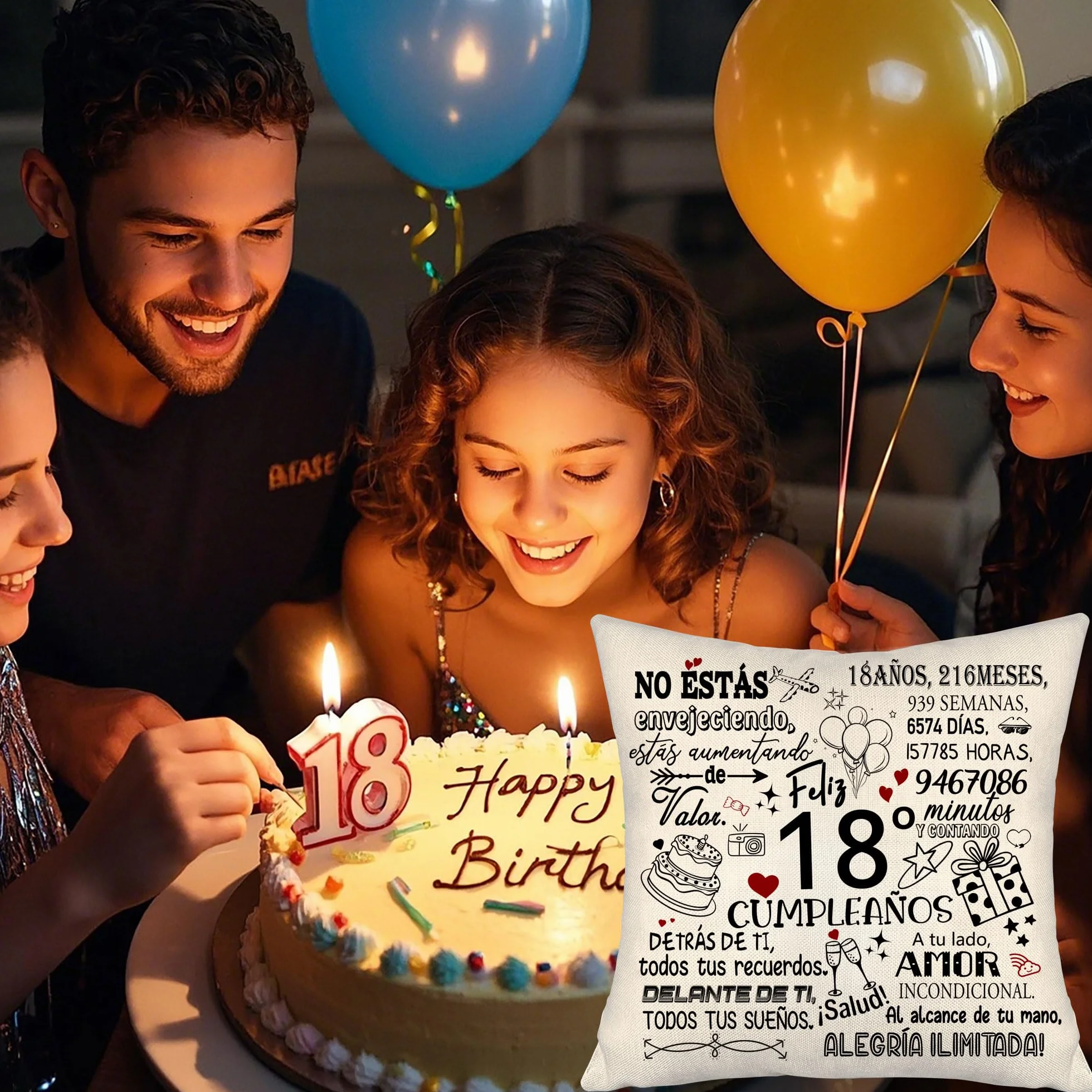 Funda de Cojín para 50 Años Mujeres Hombres Regalo 10-100 Años