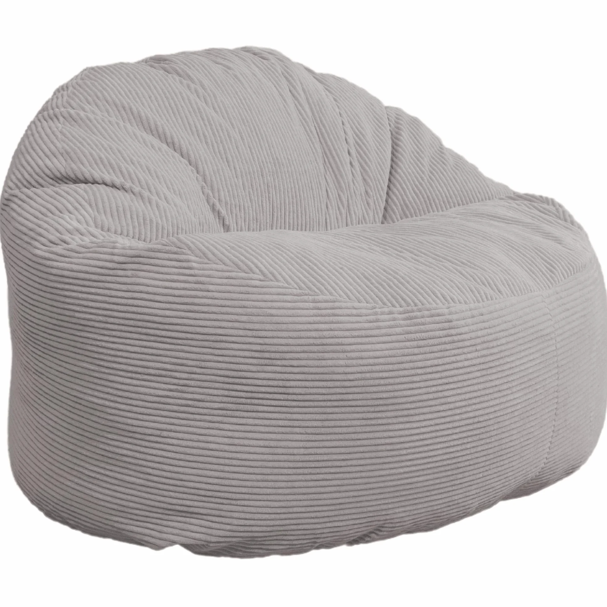 bananair - Puff Salón de Pana Ancho - Suave y Confortable - Puff Pera con Relleno de Espuma Incluido, Óptimo Apoyo para la Espalda - Bean Bag, Sofa Puff Gigante Muy Cómodo (100 cm, Gris Claro)
