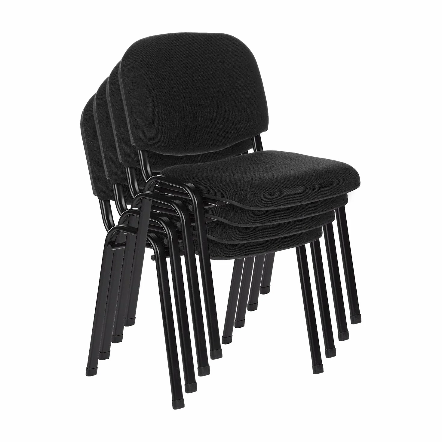 hjh OFFICE 704000 Silla de confidente XT 600 Tela Negro, Silla visitante, tapizadas, Respaldo ergonómica, Apilable