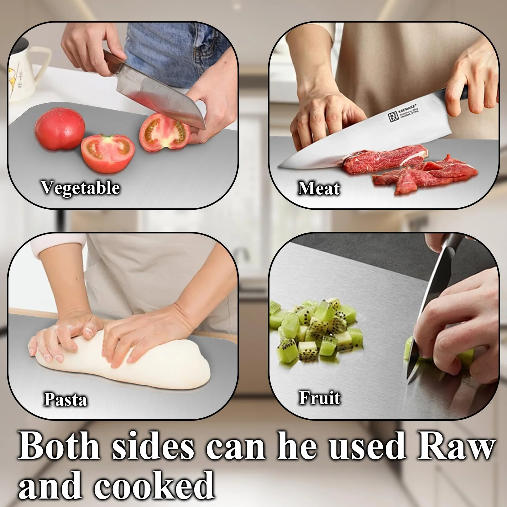 Titanium Cutting Board Doble Cara 23.5x14.5cm para Carne Verduras Frutas