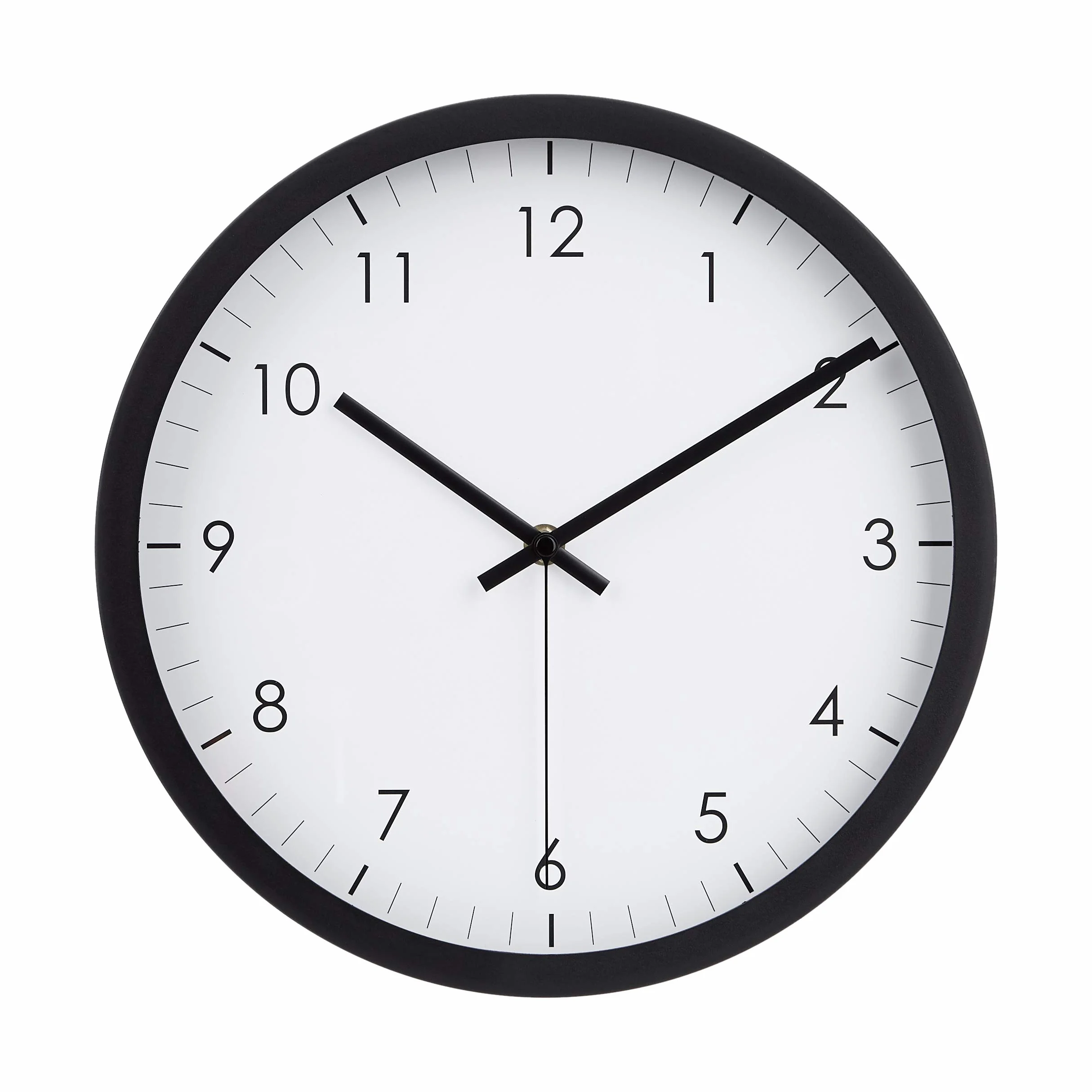 Amazon Basics Reloj clásico redondo 30.5 cm silencioso sin tictac a pilas negro