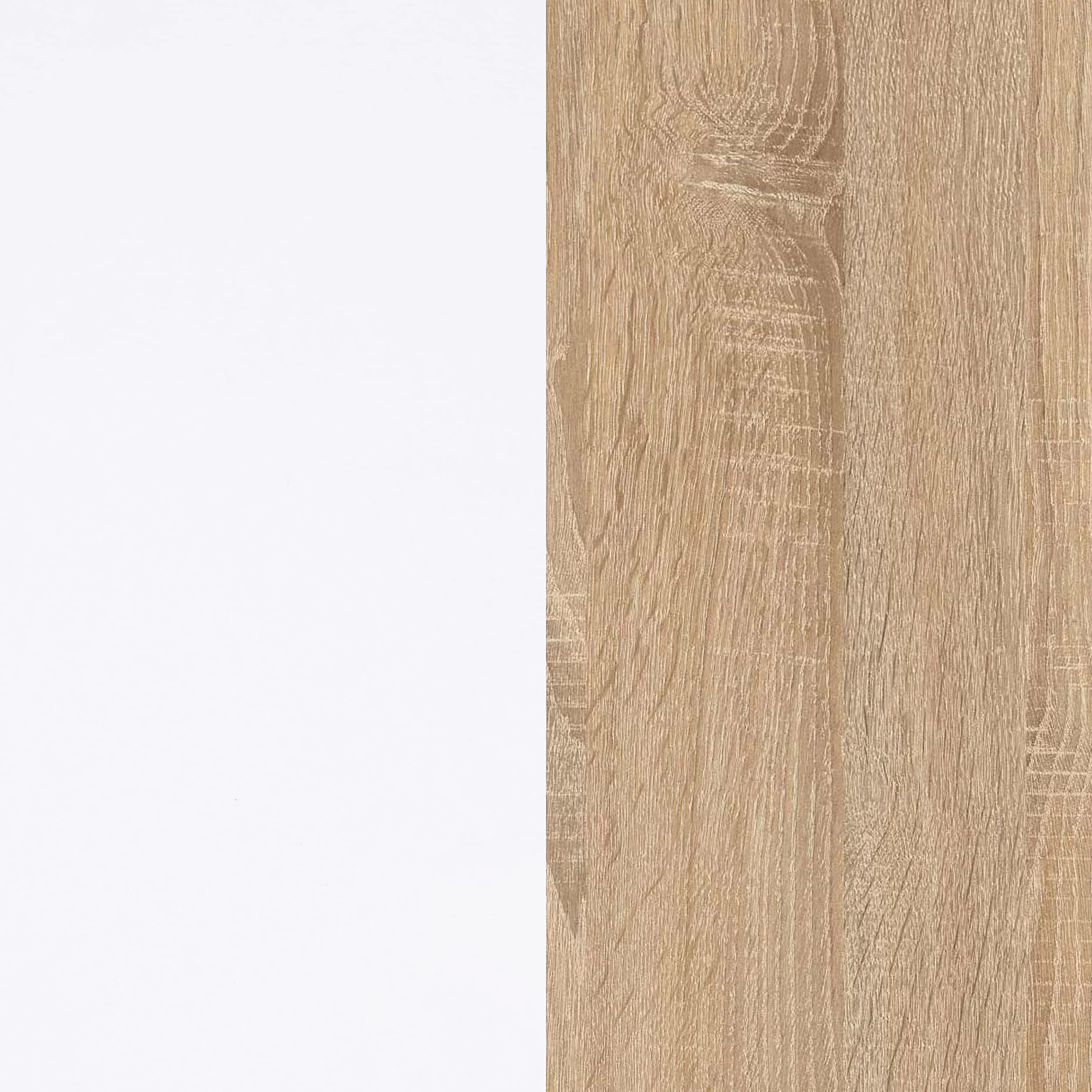 duehome | Escritorio Multiposición Reversible, Mesa Estudio, Mesa PC, Modelo Move, Acabado en Blanco Artik y Roble Canadian, Medidas: 136 cm (Largo) x 139 cm (Ancho) x 74 cm (Alto)