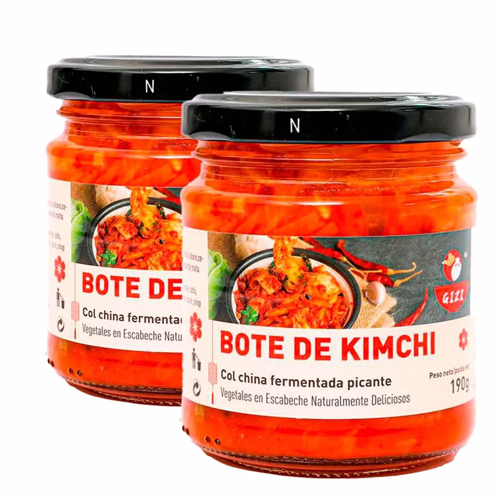 Kimchi coreano fermentado 190 g col con chile especias umami picante suave