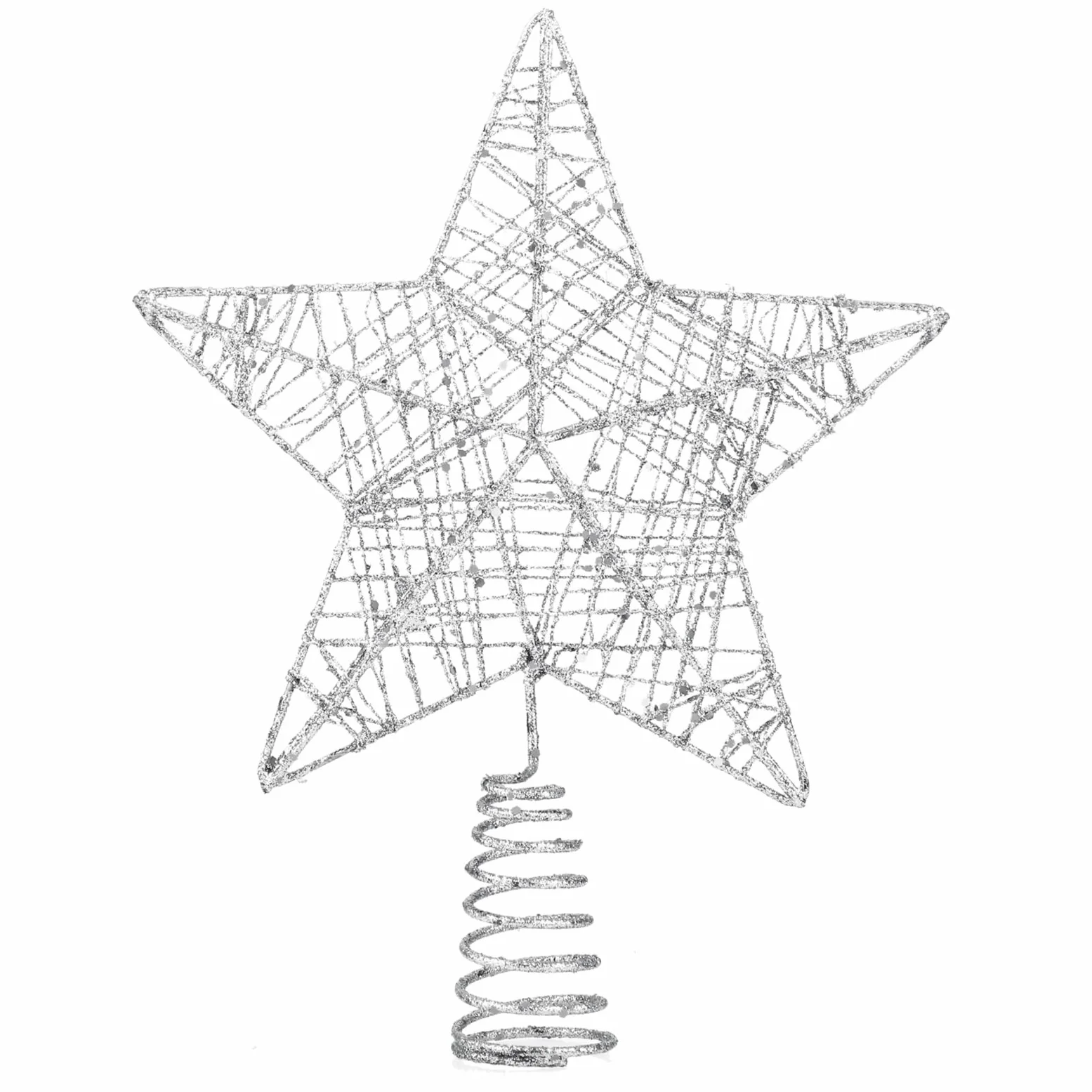 Estrella Plateado Accesorio Copa del Árbol de Navidad para Abeto