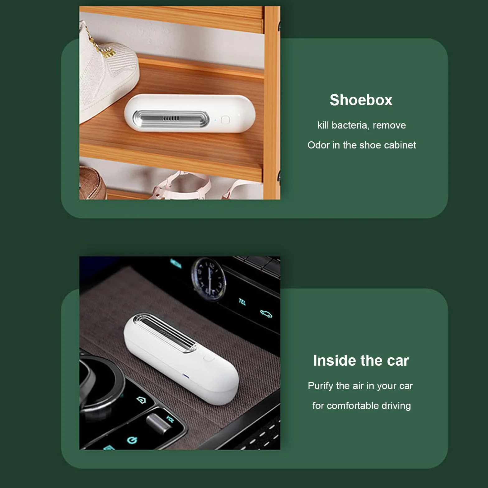 Ambientador para nevera neutralizador de olores recargable por USB esterilización con ozono plata