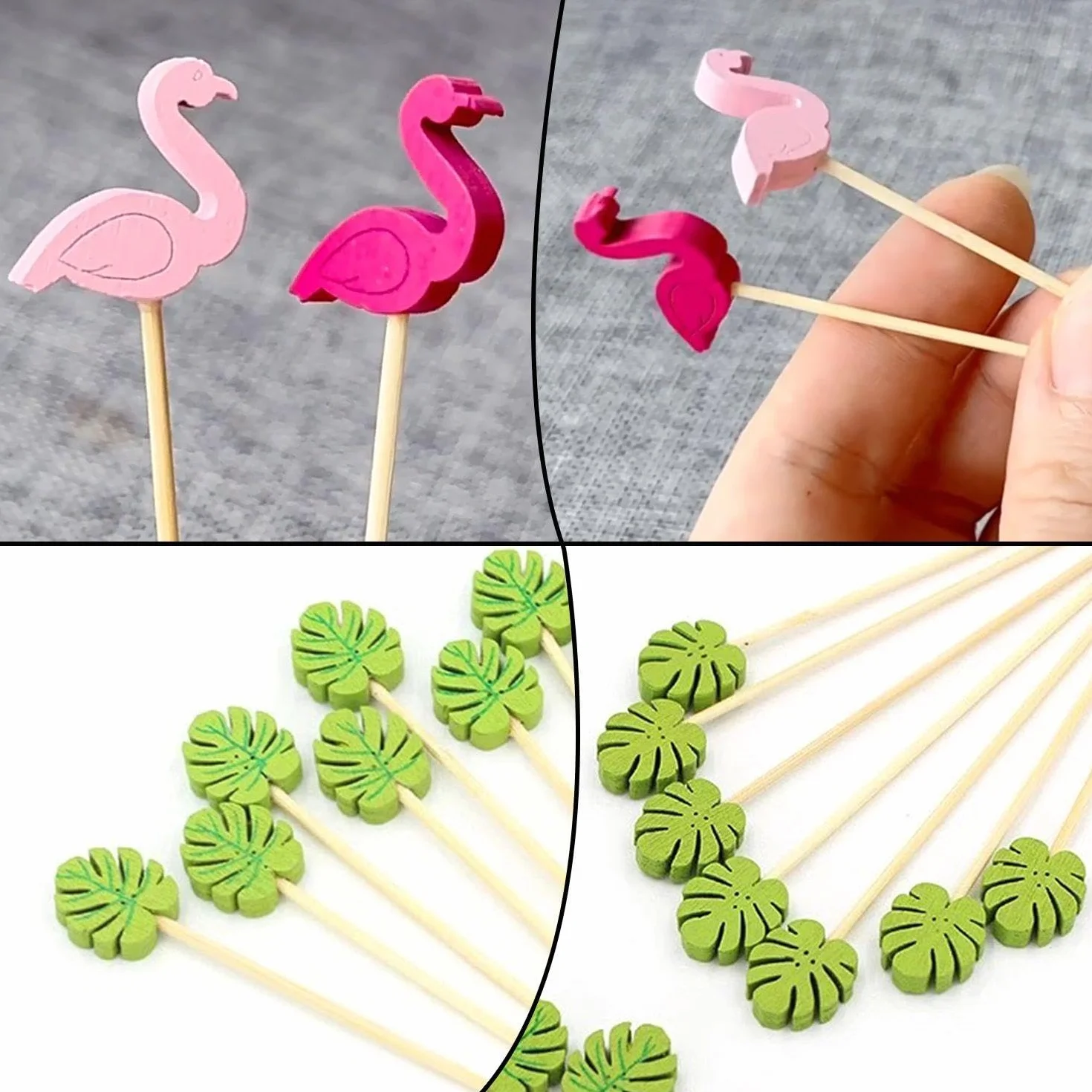 200 Piezas Brochetas De Frutas, Decoración De Cócteles, Brochetas De Comida De Madera, Decoraciones Para Fiestas, Brochetas De Madera Decorativas, Brochetas De Comida Creativas