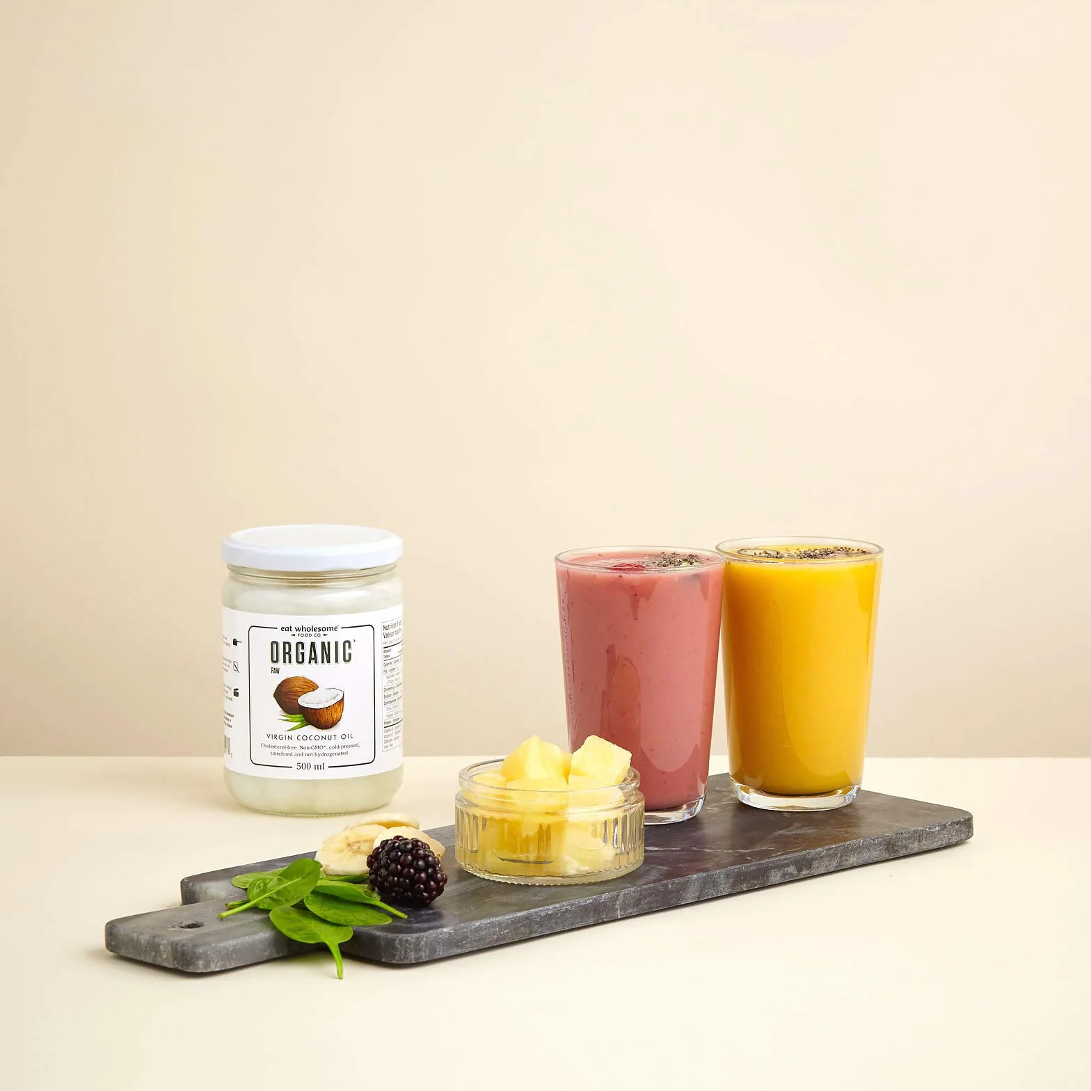 Eat Wholesome Aceite De Coco Virgen Orgánico 500ml Crudo Prensado En Frío Tarro De Cristal Vegano