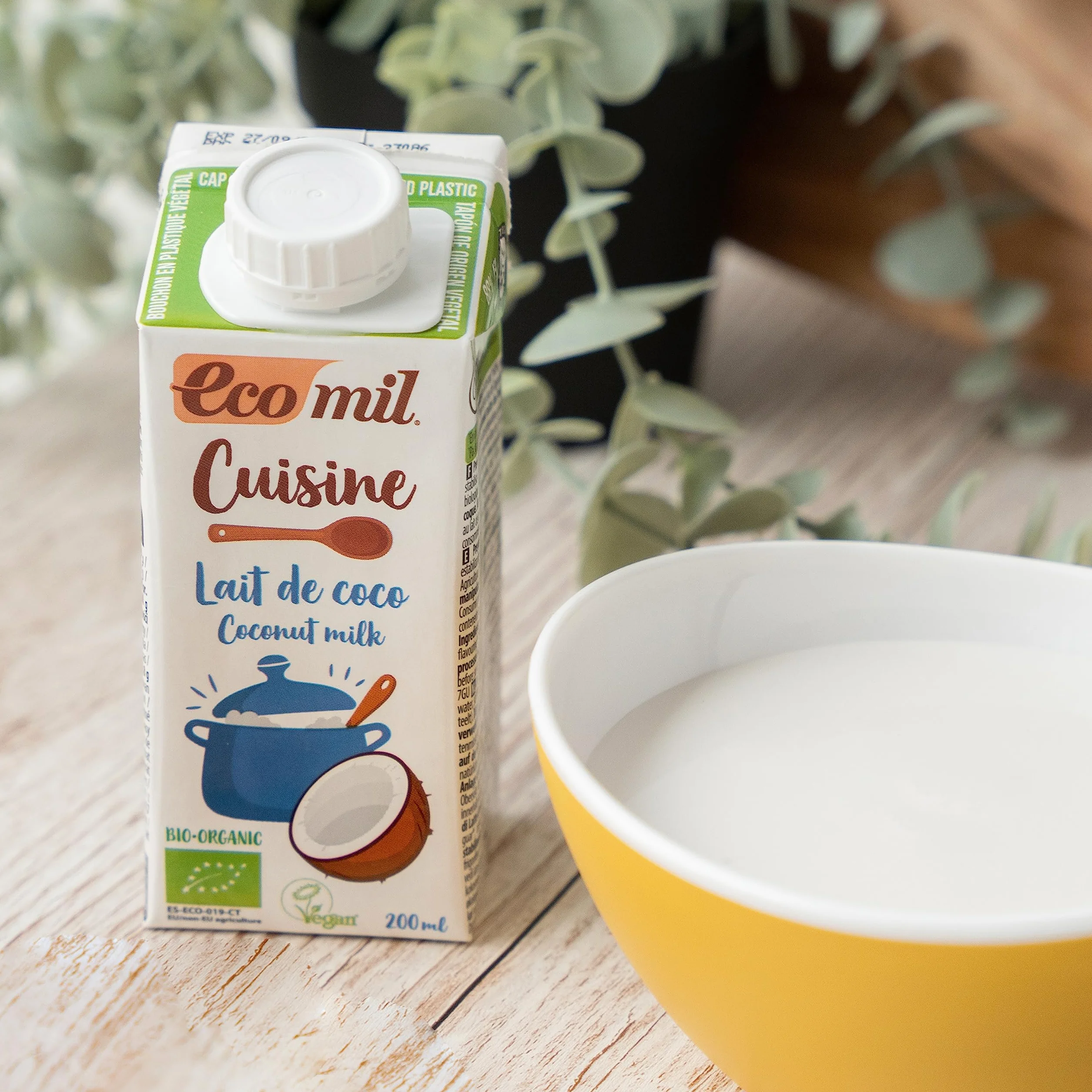 Leche de Coco Cuisine Ecomil 200 ml Preparado culinario