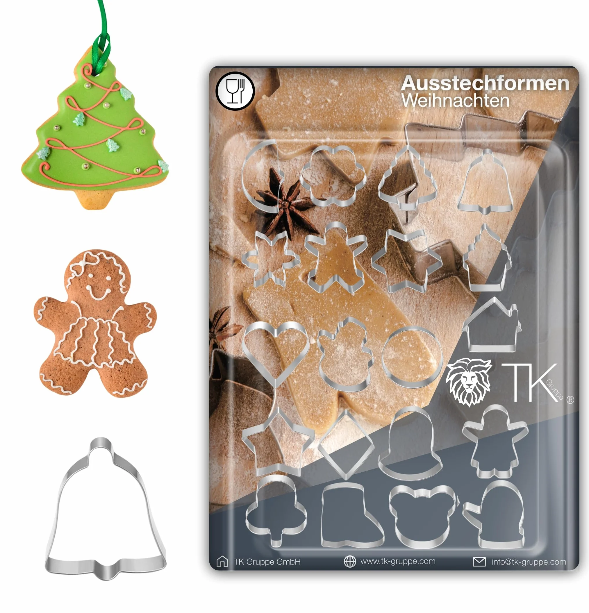 Set de 100 moldes para galletas - para hornear Navidad y XMAS - Molde insertable & Cortador de galletas & Molde para galletas & Molde para galletas