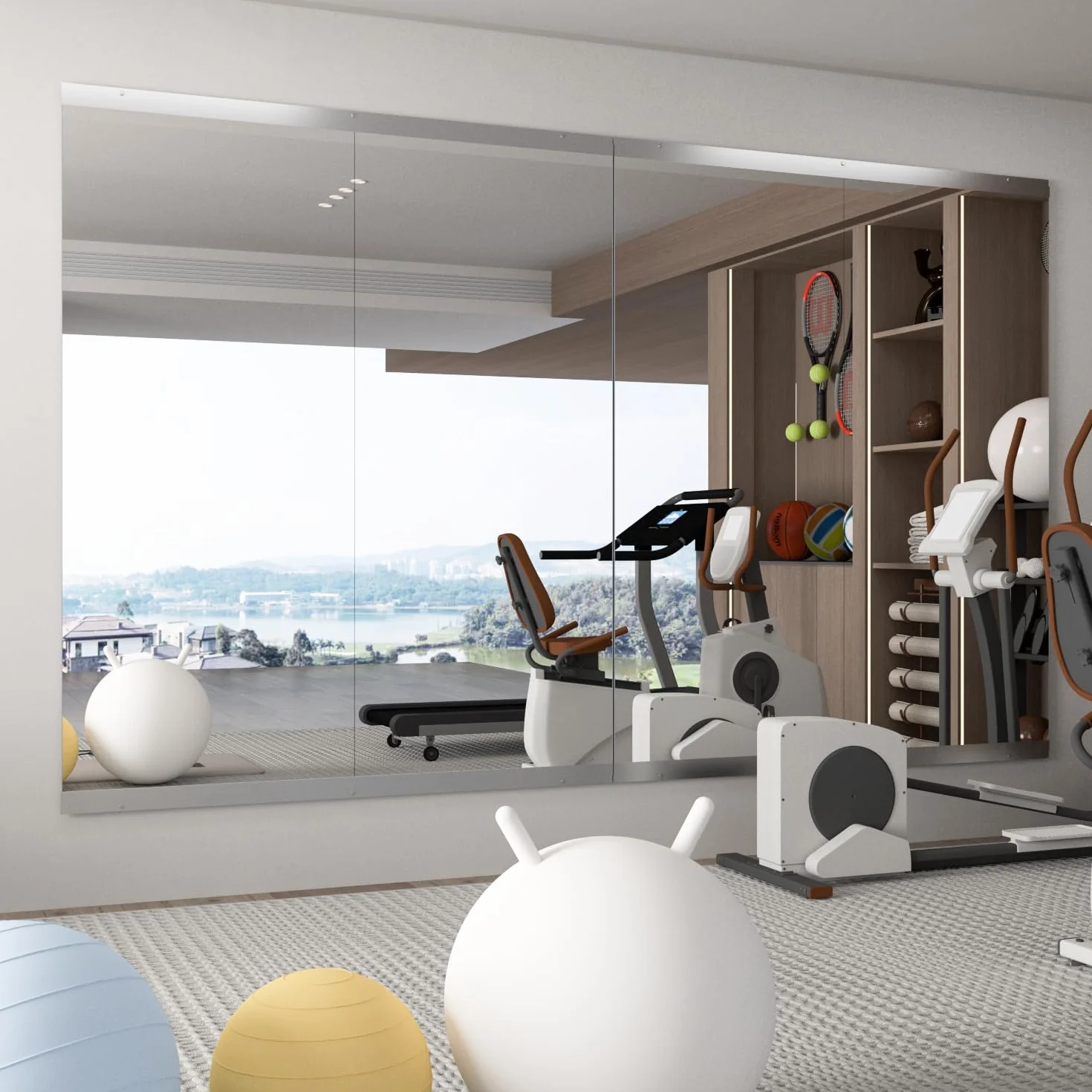 Espejo para Gimnasio doméstico, 2piezas 144,5 x 60 cm Espejo Grande para Yoga, Espejos sin Marco de Cuerpo Entero para Fitness, Vidrio Templado, Montaje en Pared para Estudio de Danza