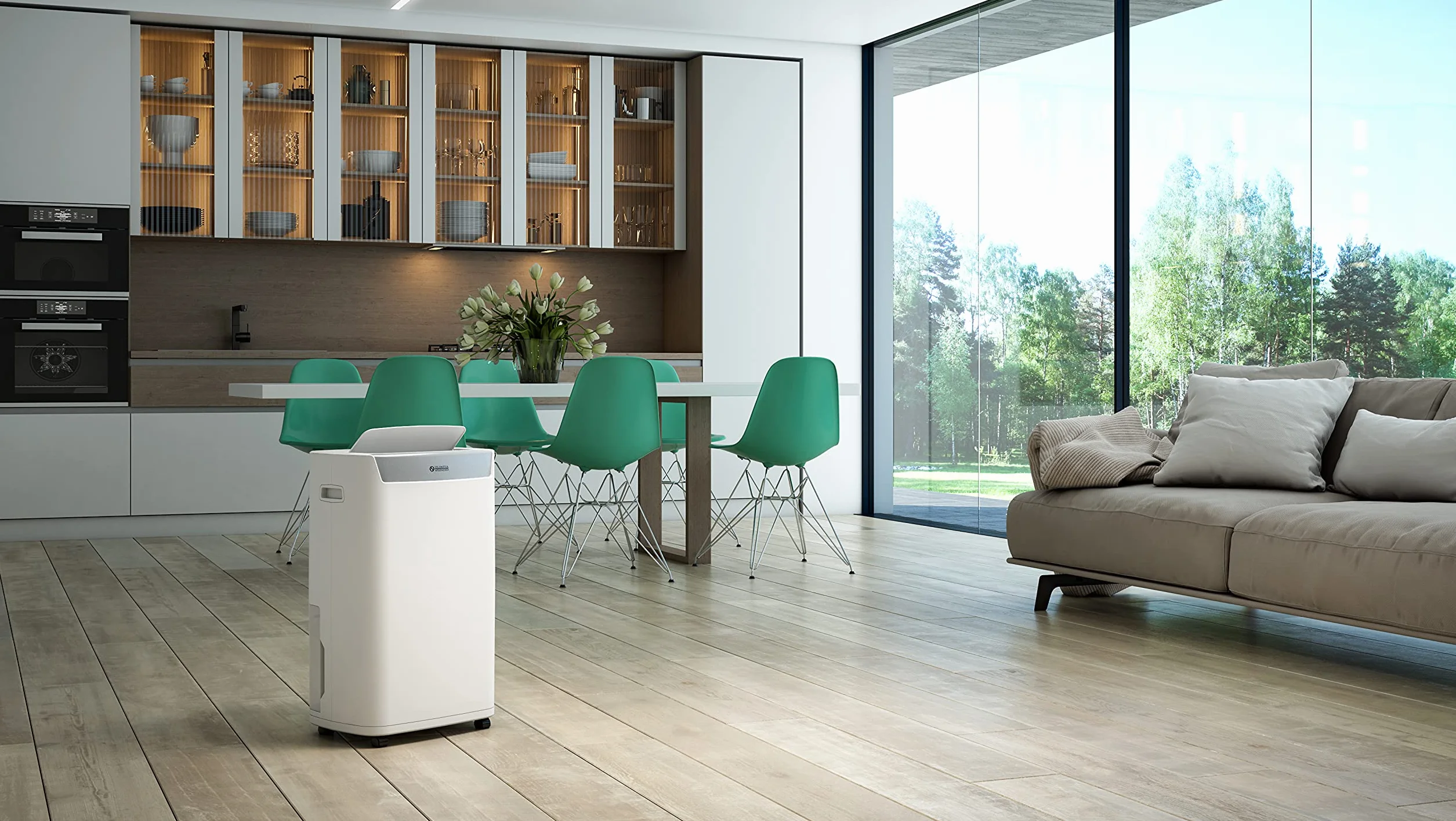 Olimpia Splendid 02064 Aquaria S1 20 P, Deshumidificador 20 litros al día, Tres etapas de filtración, Pantalla táctil y tapa motorizada, Wi-Fi integrado