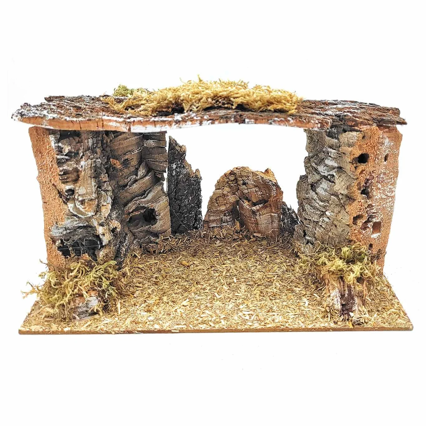 Acan Tradineur - Cueva para Figuras de Nacimiento de 8-12 cm, Corcho, Pesebre para belén navideño 15 x 26,6 x 14 cm,Figura Decorativa Navidad, decoración Tradicional
