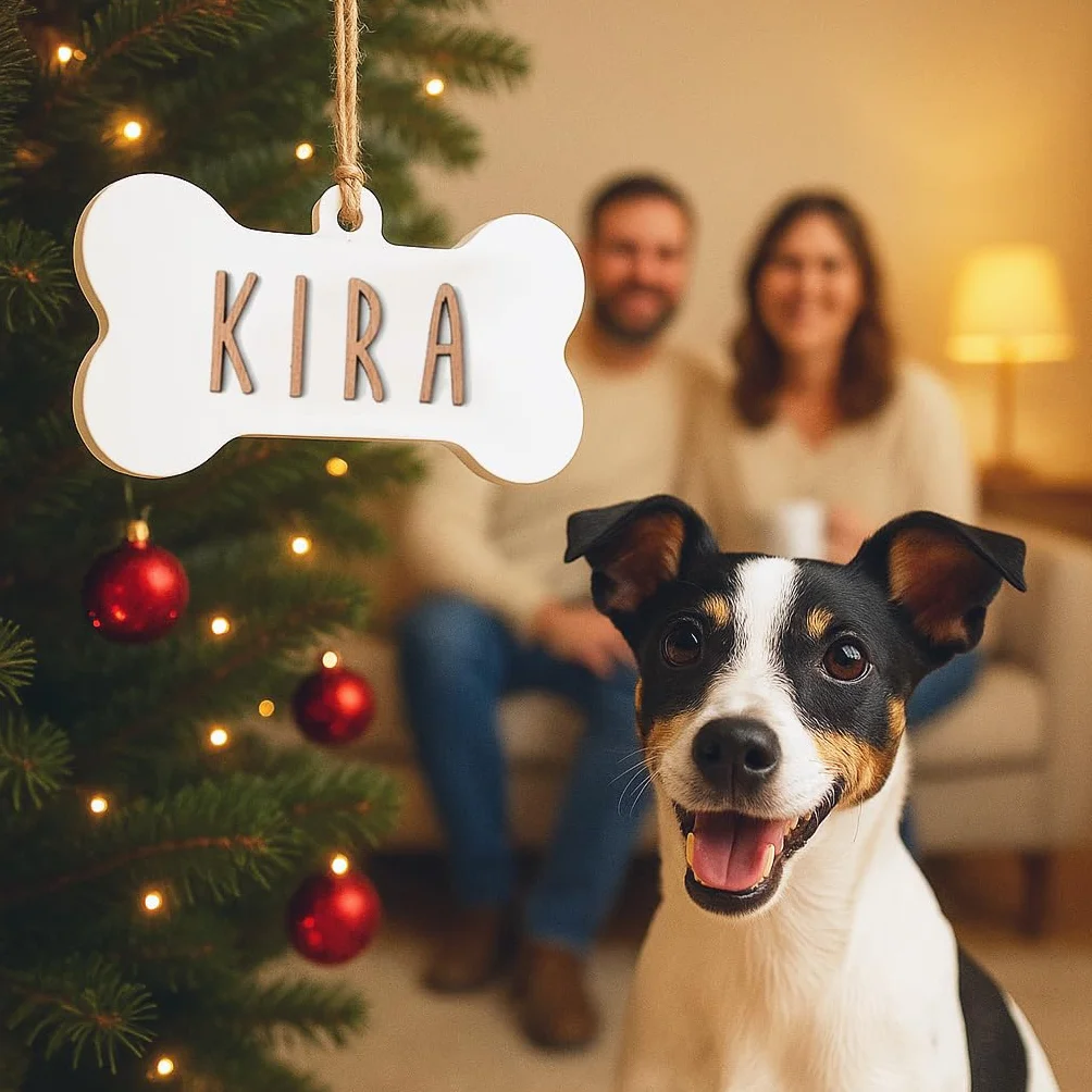 Adornos Navidad Personalizados: Decoracion Arbol, Placa Perro, Bola Navidad, Letras Madera, Hueso