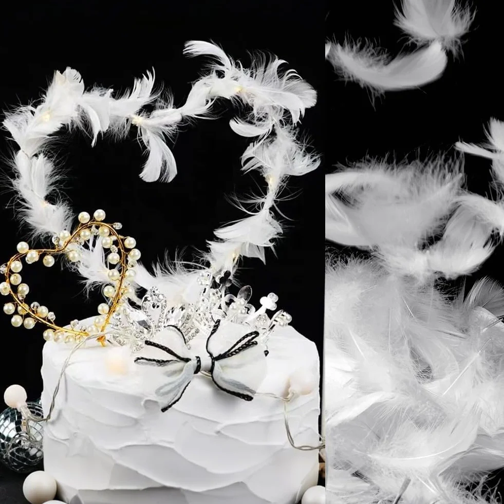 Plumas de Ganso Blancas 6-12cm, 100 Piezas para Manualidades, Atrapasueños, DIY Tocado