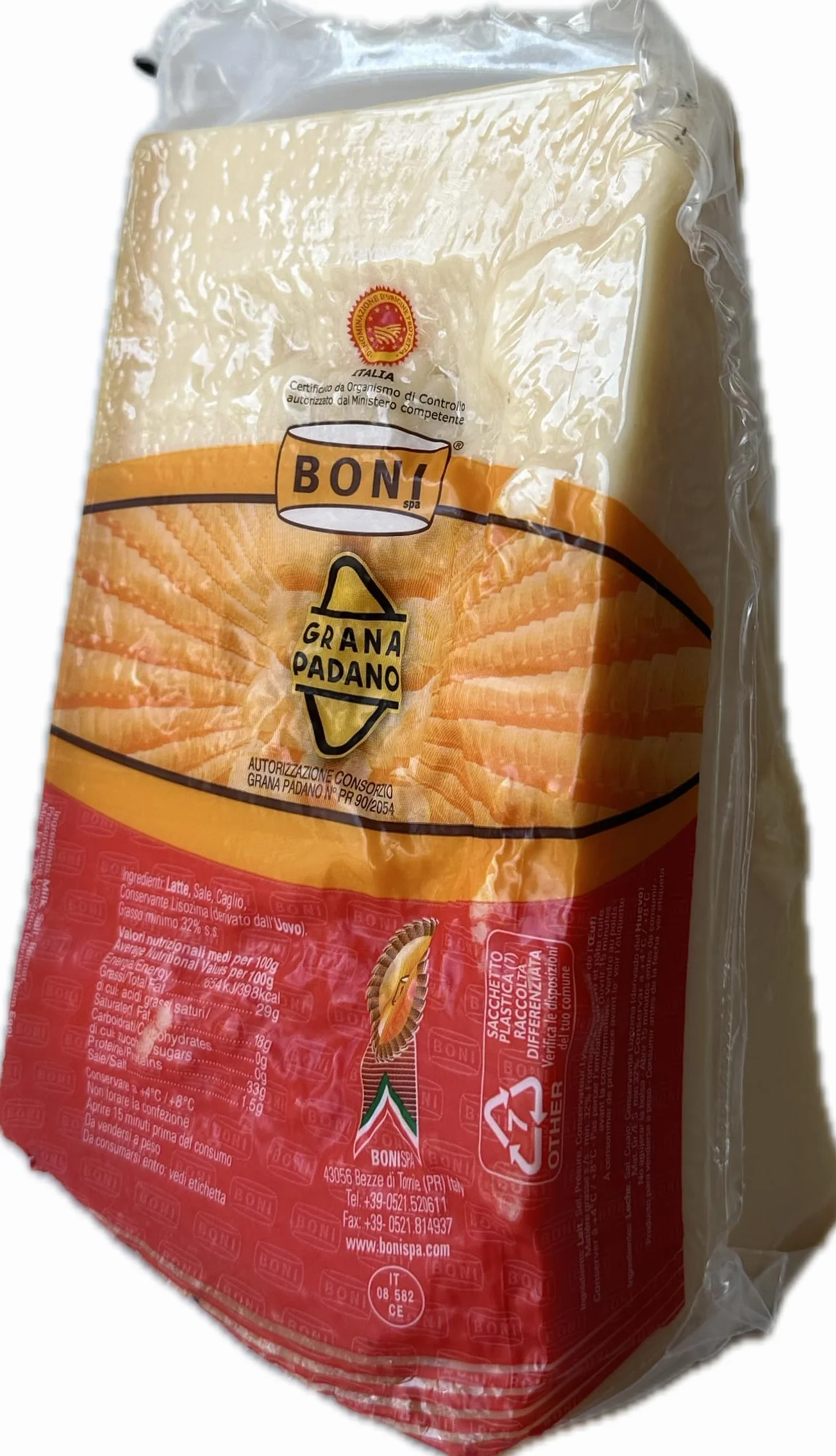 Grana Padano DOP Queso Italiano 1kg 10 Meses de Maduración