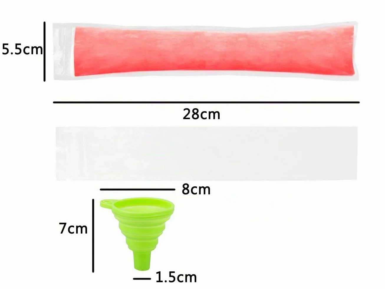 Pop Bolsas Mold 100 PCS Bolsas de Hielo sin BPA con Embudo para Yogur Helado