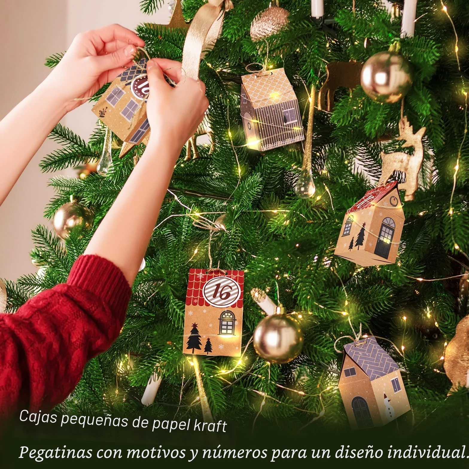 I LOVE MOM Calendario de Adviento para rellenar 24 cajas regalo navideñas DIY