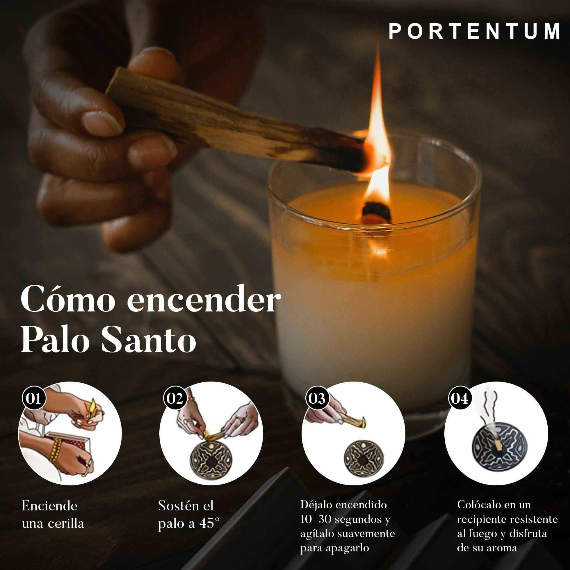 PORTENTUM Palo Santo Natural XL 100 gr Origen Perú Madera Sagrada do Quemar