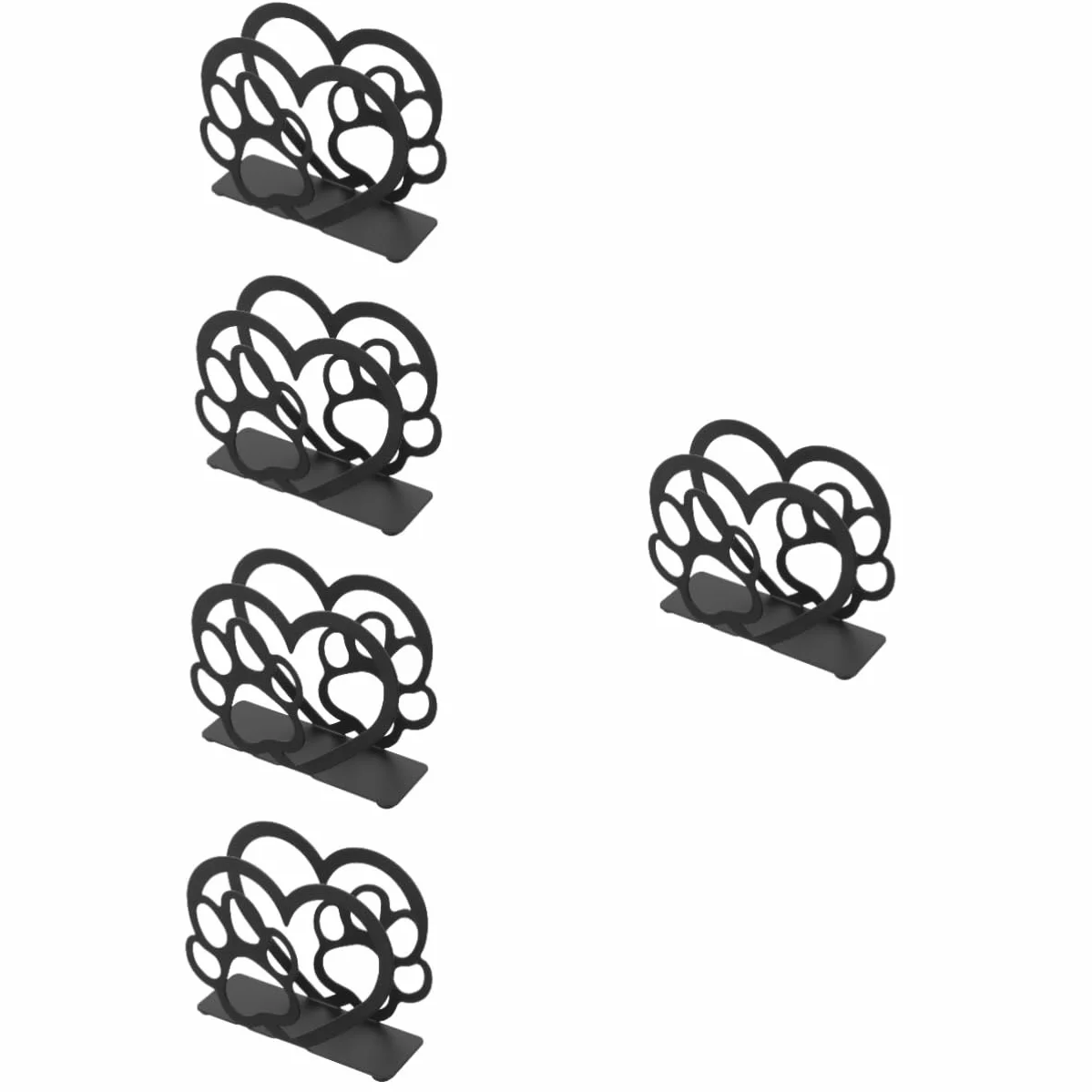 SHINEOFI 5 Piezas Porta pañuelos verticales Servilleta servilletero rústico comida Poseedor encimera servilletero de barra cesta de mesa de mesa planchar Black