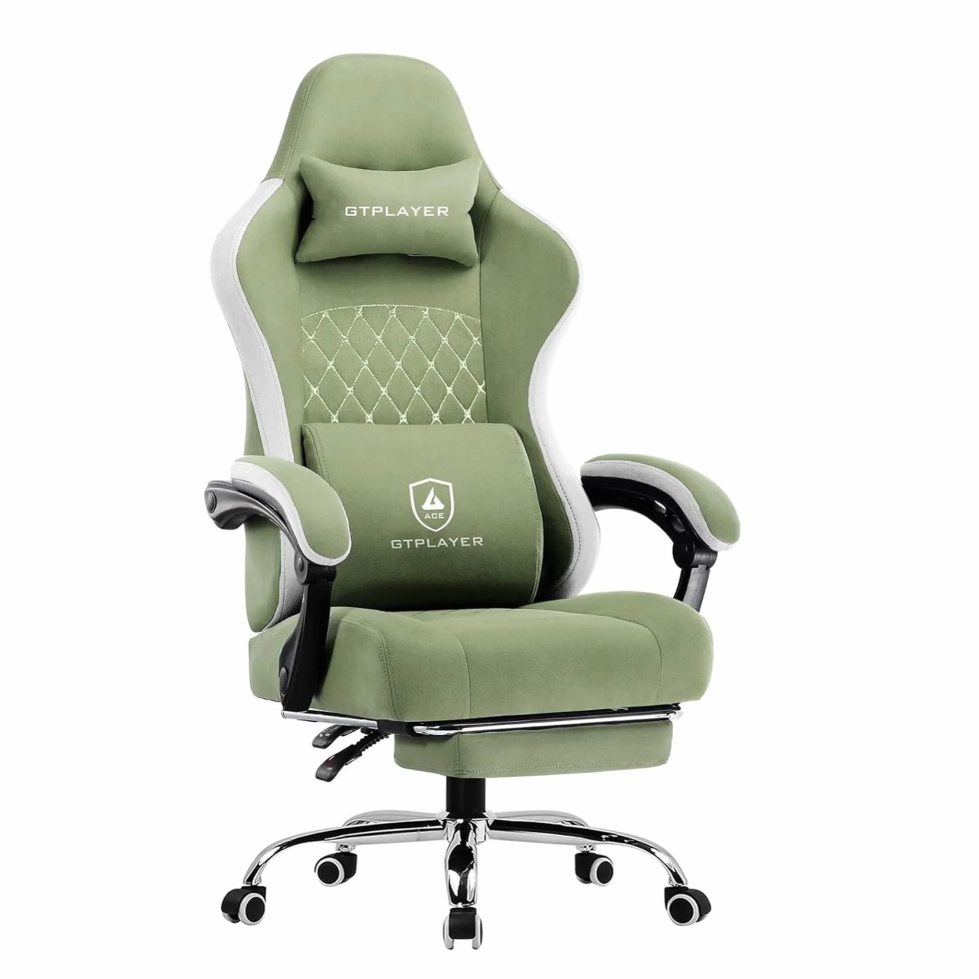 GTPLAYER Silla Gaming Tela Ergonómica Transpirable Silla Gamer Reclinable con Reposapiés, Cojín Lumbar y Reposacabeza Sillas Gaming Regulable en Altura para Juegos de Estudio y Trabajo Negro