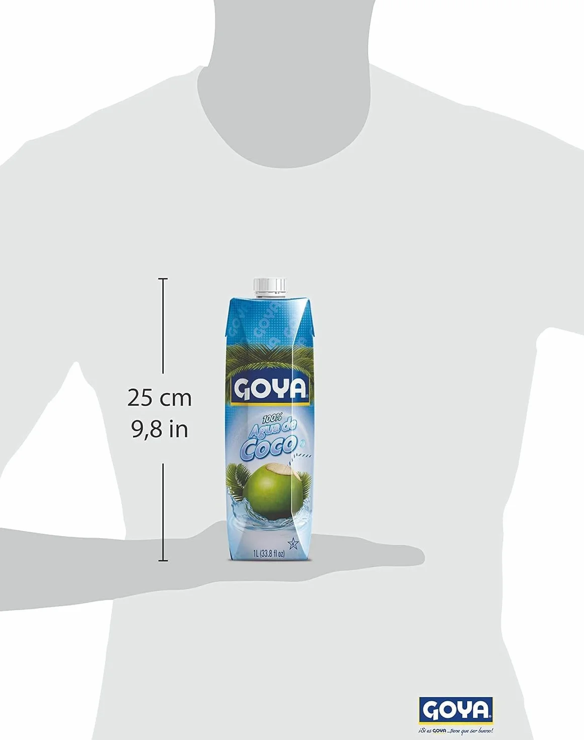 Goya Agua de Coco Natural Sin Azúcar, 6 x 1L