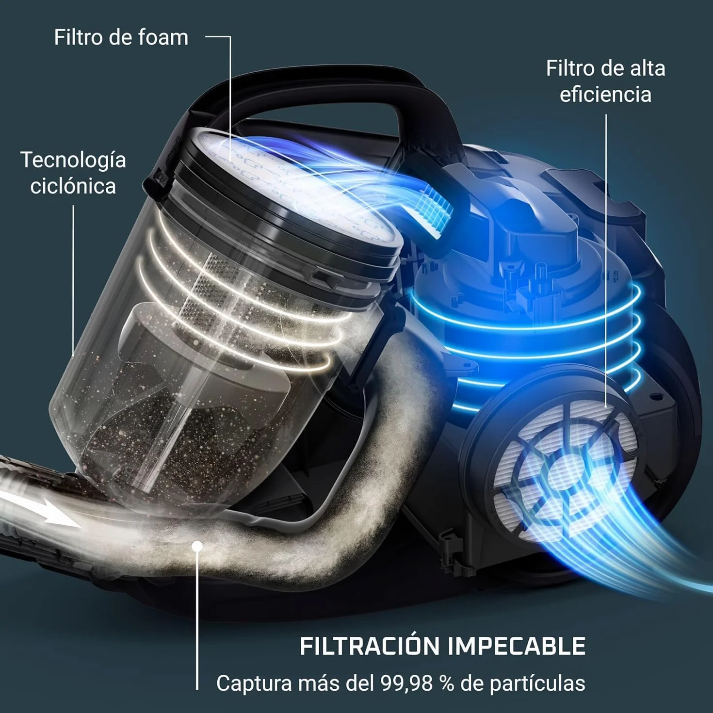 Rowenta Aspiradora Swift Power Cyclonic RO2933 - Aspirador sin bolsa de 750 W para parquet, tecnología ciclónica, cabezal alto rendimiento, motor Effitech, burdeos