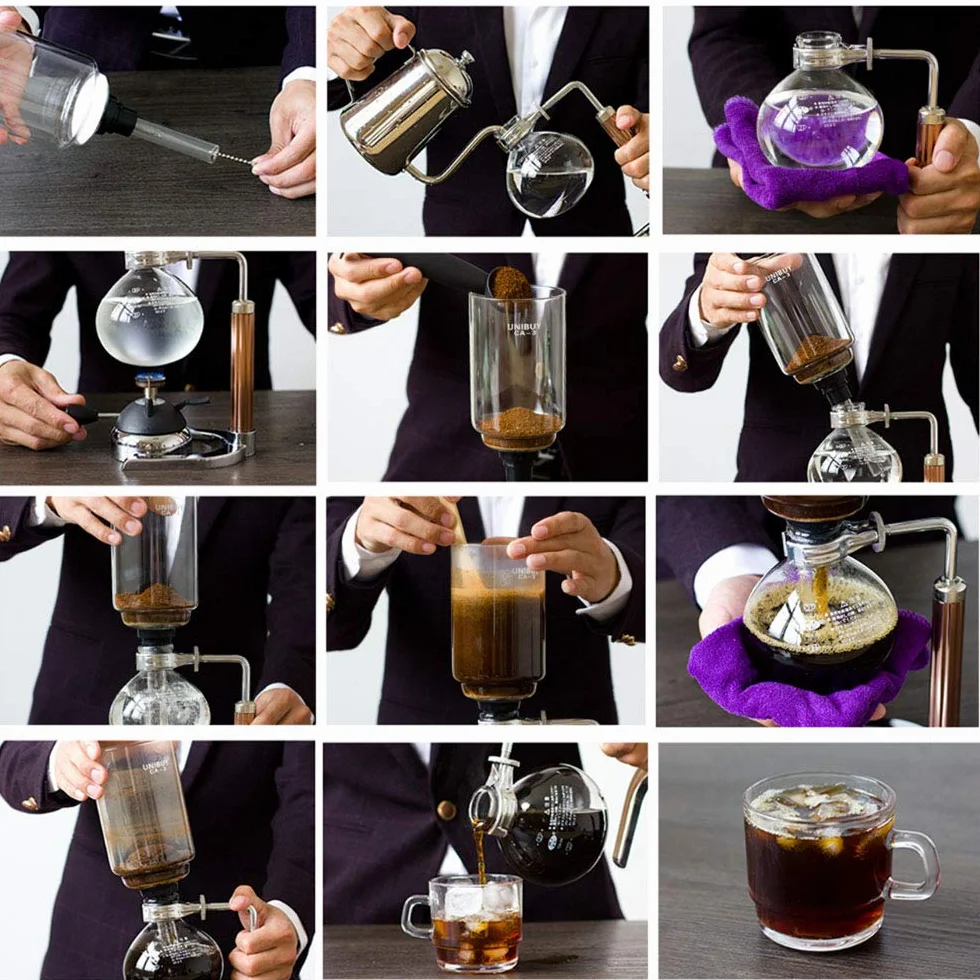 Sifón Cafetera Estilo Japonés Vidrio Vacío 1-3 tazas Percoladores
