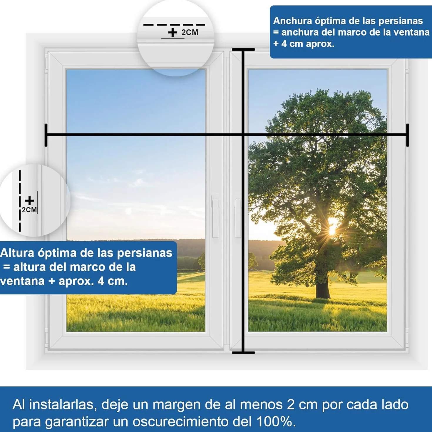Estor Opaco Magnético para Ventana Cortina Blackout Portátil Protección Solar 100x145CM