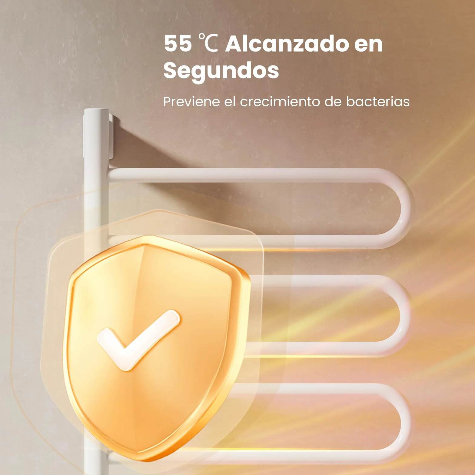 EMKE Radiador de Toallas Eléctrico 78 x 43 cm, Termostato Inteligente WiFi, Radiador Eléctrico para Baño, Calentador de Toallas Eléctrico, Blanco, 170W