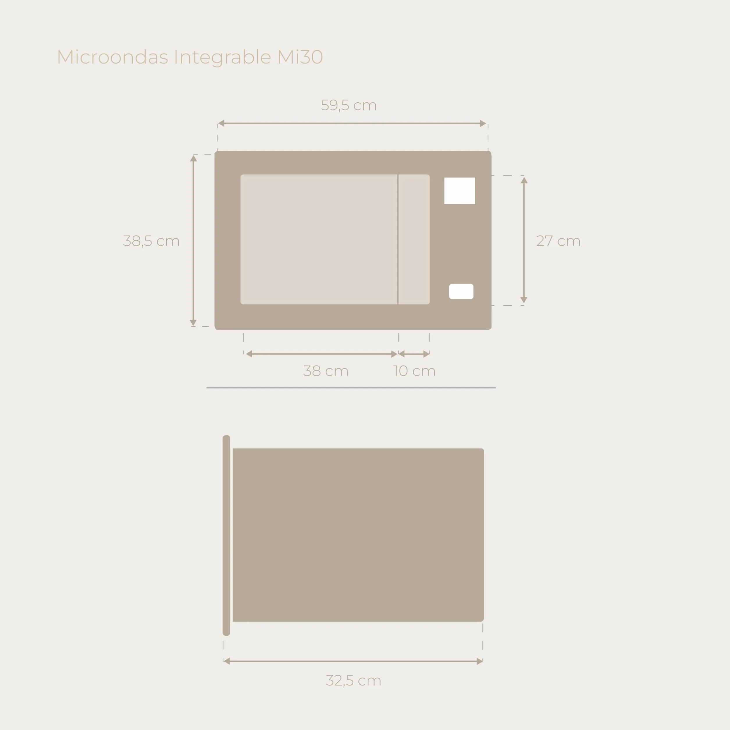 EVVO Microondas Integrable Mi30 Black - 21 Litros, Horno Microondas Función Grill, Display Digital, Bloqueo Infantil y Temporizador de 60 Minutos, Negro