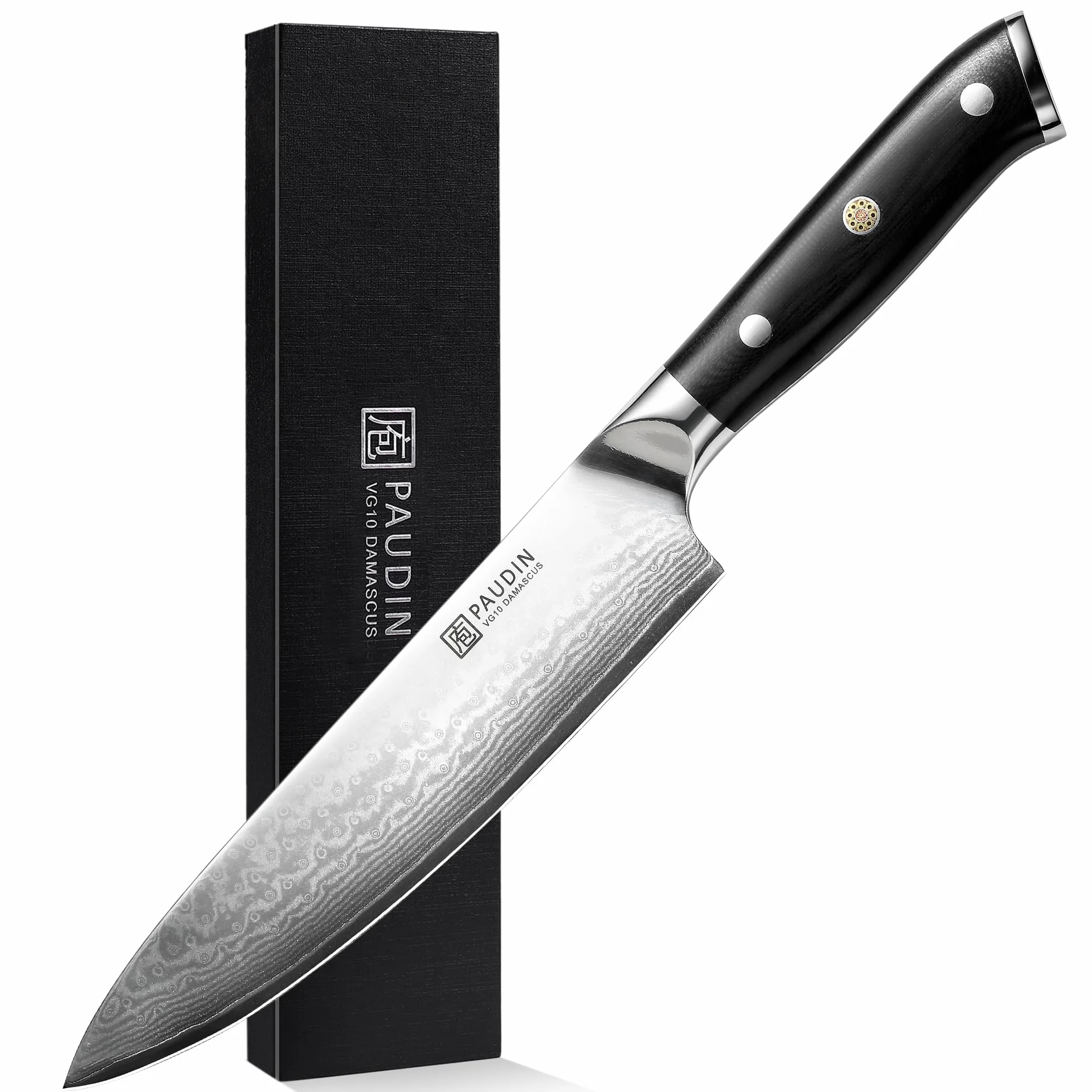 PAUDIN cuchillo jamonero 30 cm, cuchillo de cocina para jamón, cuchillo de pescado profesional de acero inoxidable, cuchillo para salmón extra afilado con mango ergonómico de madera de pakka
