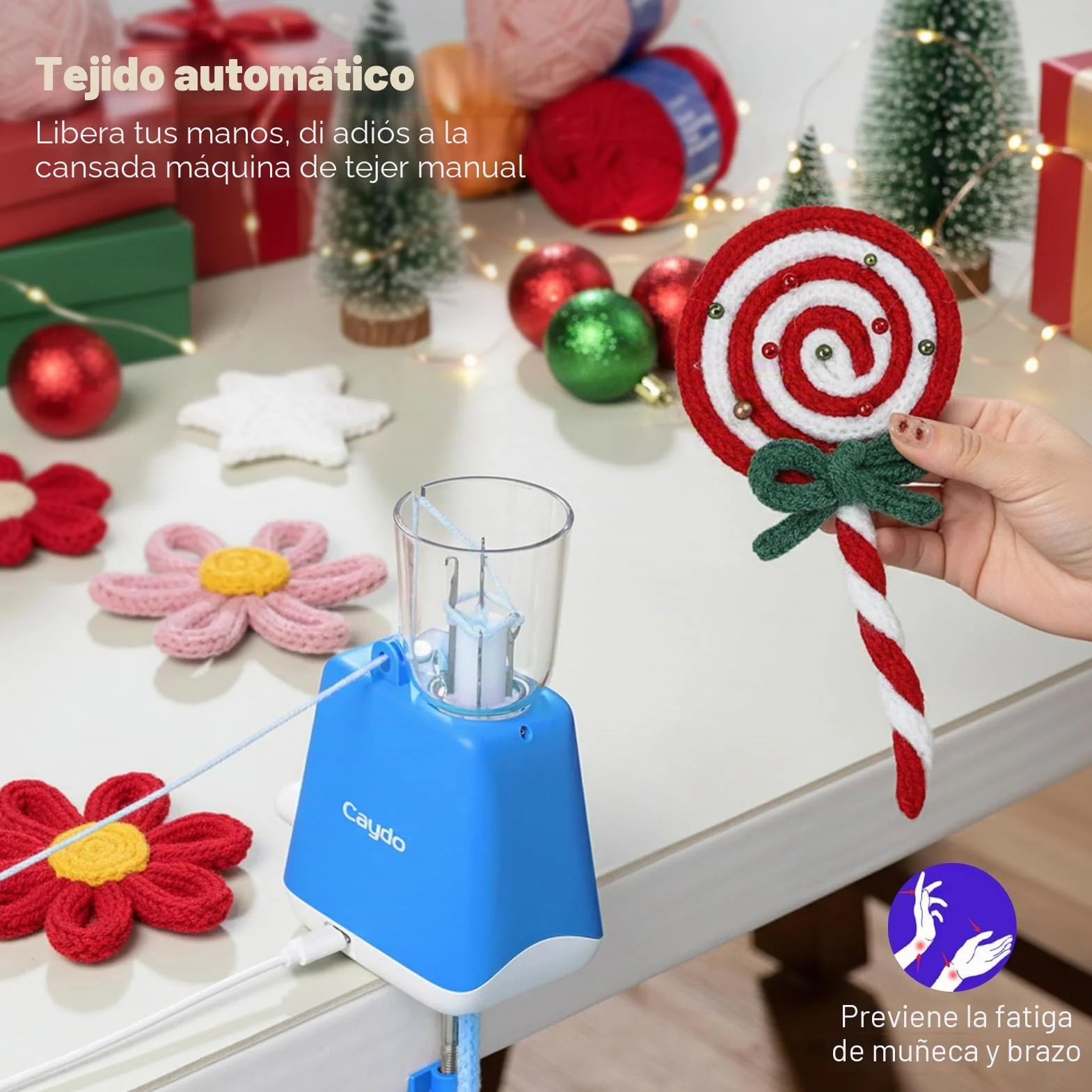 Caydo iCord Maker Kit para principiantes, 92pcs i-Cord Knitting Set para hacer manualidades DIY, tejer rápidamente iCord con i Cord máquina de tejer crear artesanías bonitas, regalo ideal