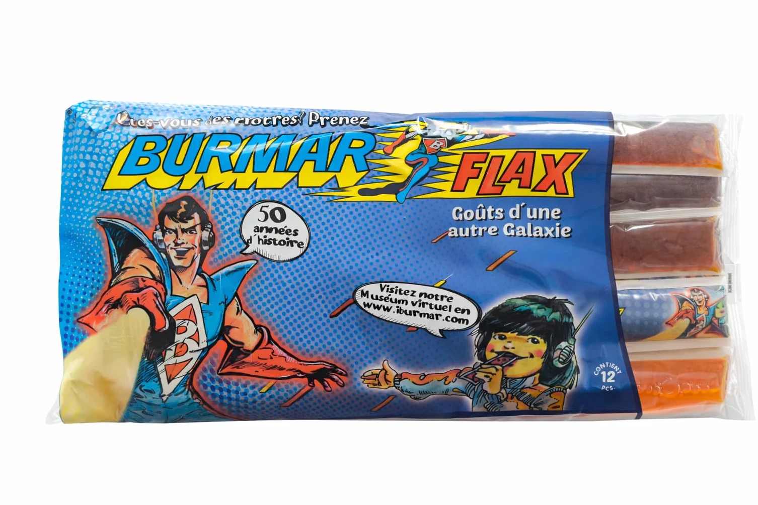 Polos Flax Burmar Galaxy, Sin Gluten Sin Lactosa, 6 Bolsas 12 Unidades 70ml