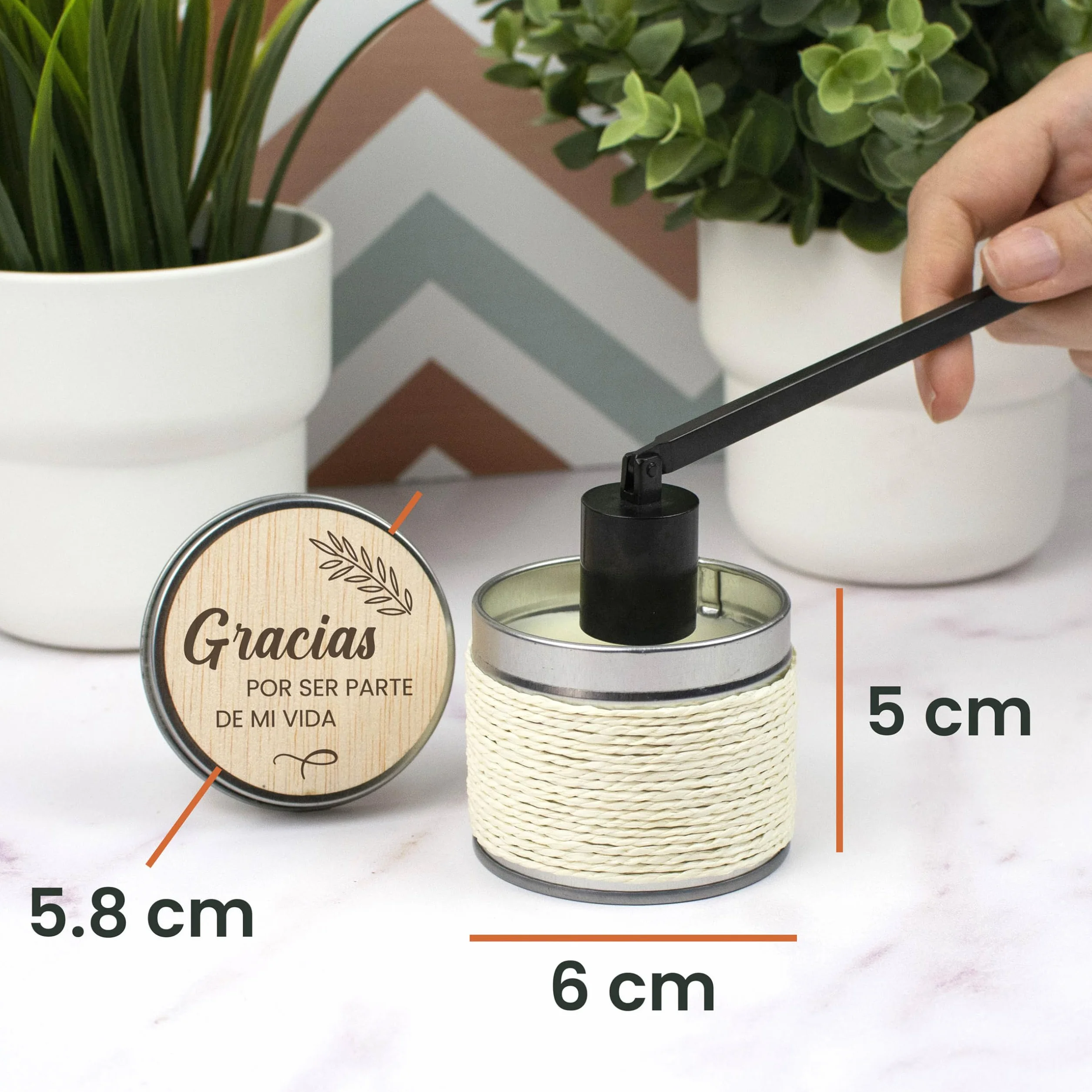 CONTRAXT Vela tarjeta Madera Regalo original Agradecimiento