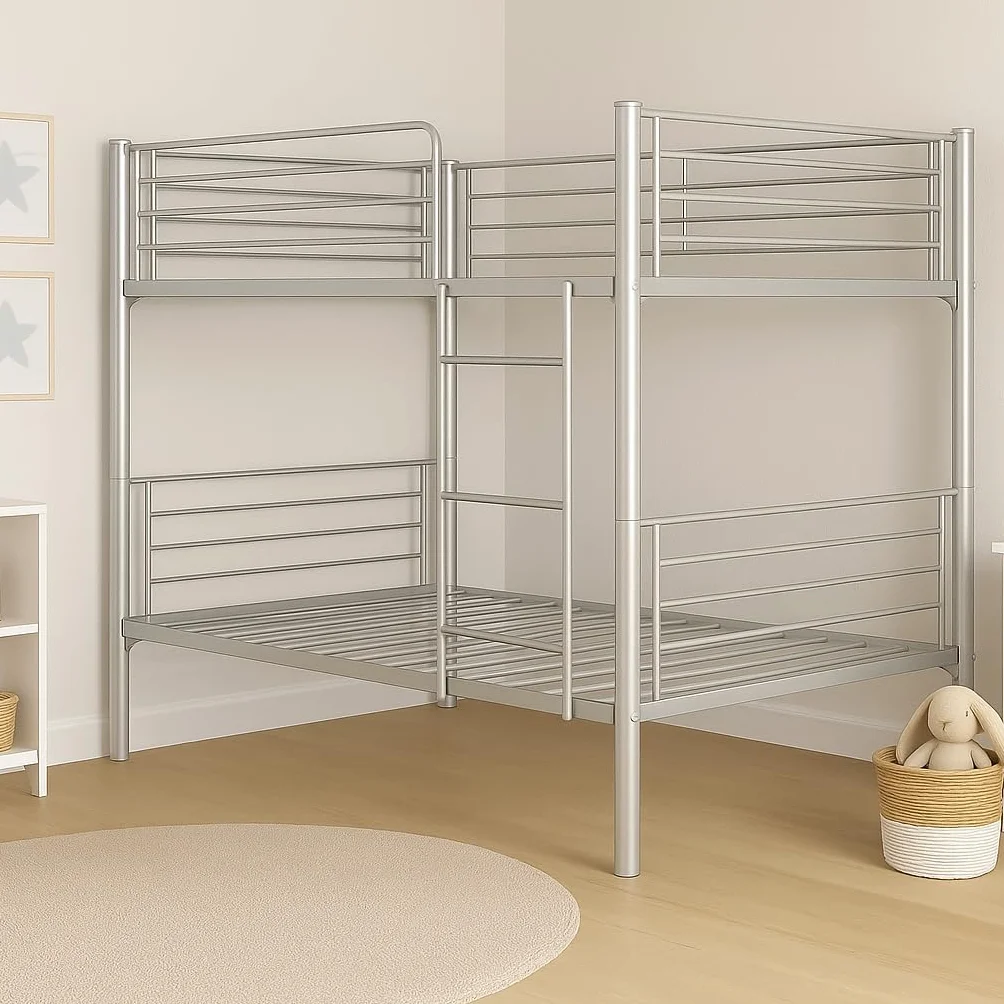 Literas Juveniles 90x190 Estructura Metal Escalera Doble Modelo Alberto