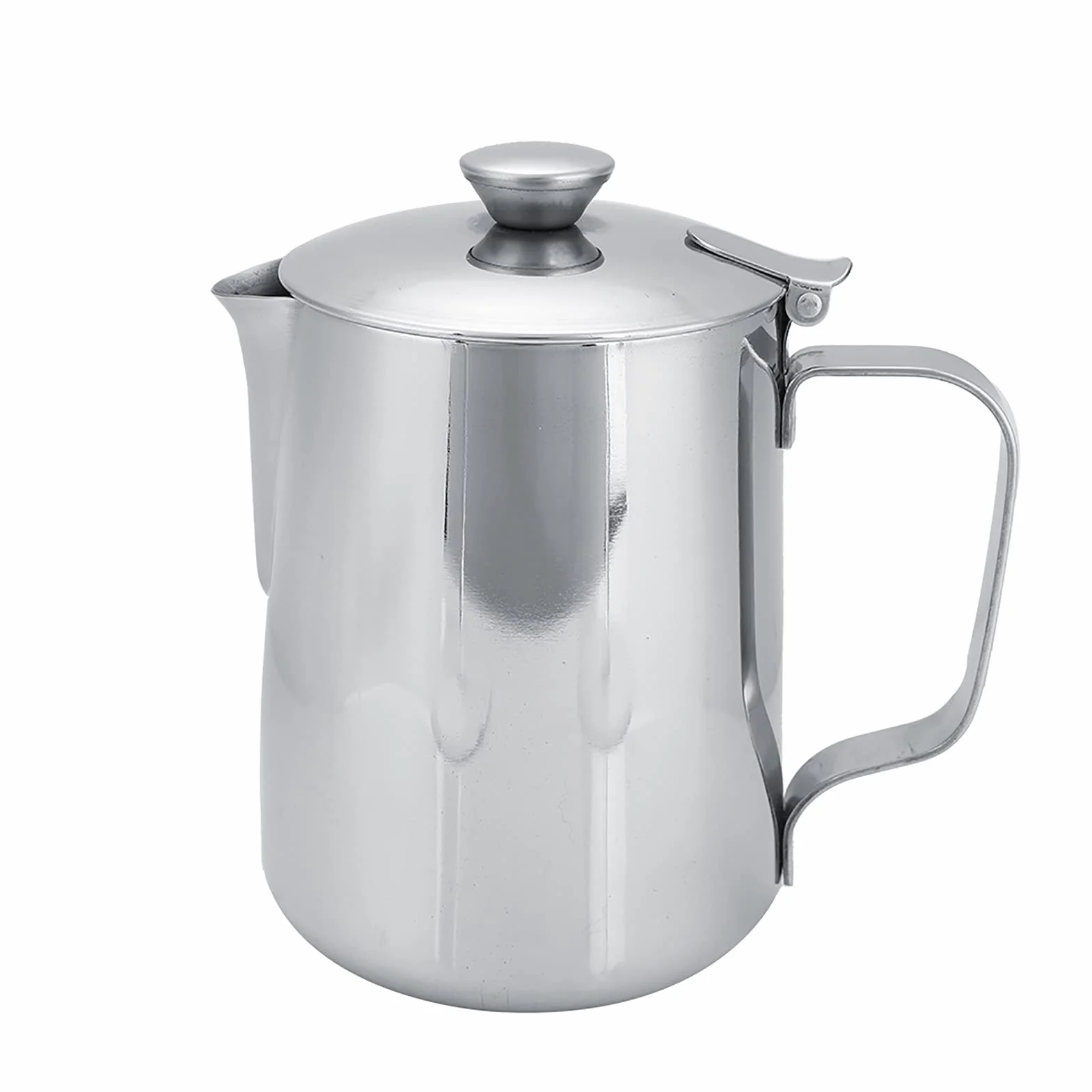 Taza de café de Acero Inoxidable Jarra de Espuma de Leche Jarra con Tapa para Latte Coffee Art Jarra de Leche de Acero Inoxidable La Boquilla sin Goteo está Diseñada para una P (600ml)