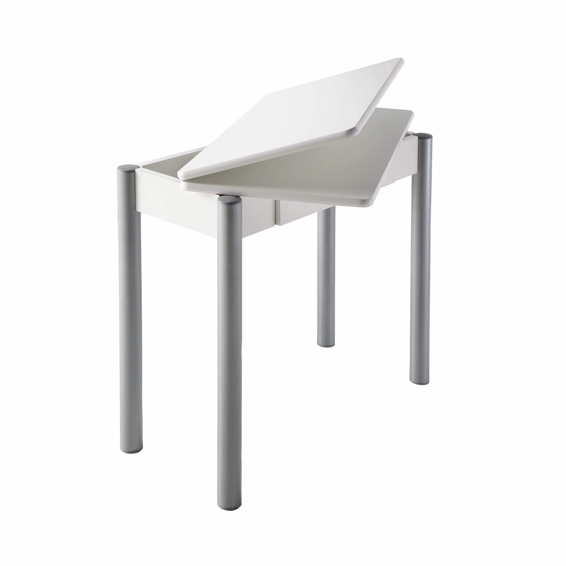 MOMMA HOME Mesa de Cocina o salón Extensible, Mesa Comedor Extensible, Mesa Plegable, Mesa Comedor Moderna, Color Blanco/Plata, RIBETA, Medidas 80x40/80x78 cm