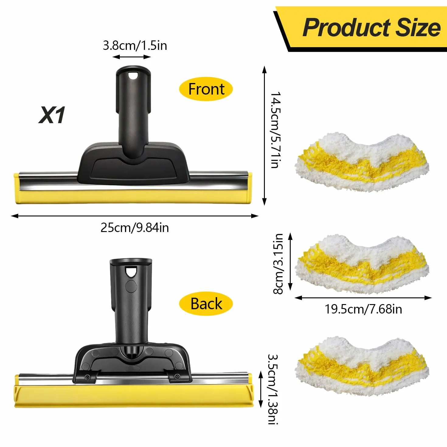 Boquilla Limpiacristales de Vapor con 3 Paños Microfibra Boquilla Accesorios de Limpieza de Vapor Compatible con Kar-ch-er Limpiacristales SC1-SC5 CTK10 CTK20 Limpieza sin Rayas de Cristal y Ventanas