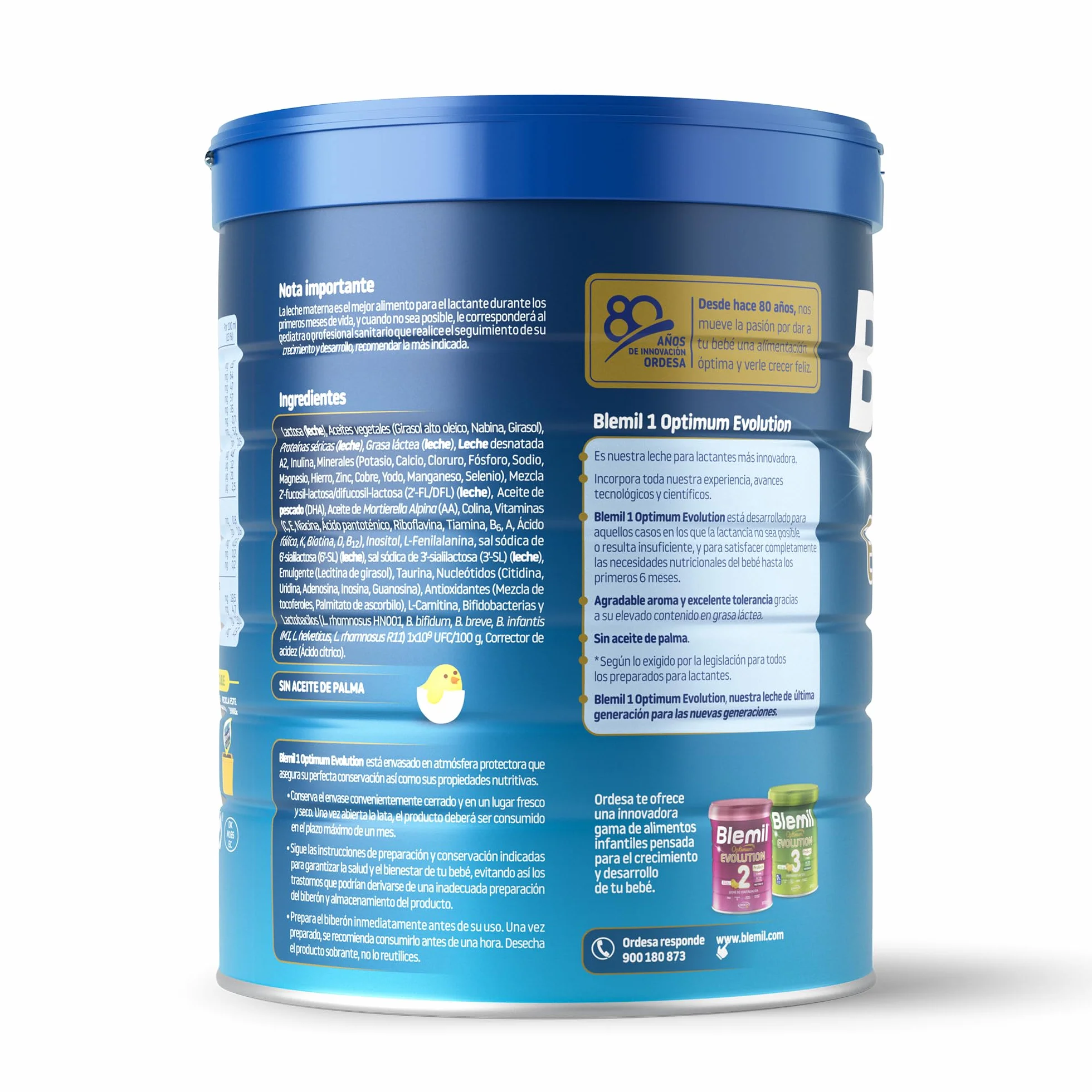 Blemil 1 Optimum Evolution 800g Leche de Inicio en Polvo para Bebé